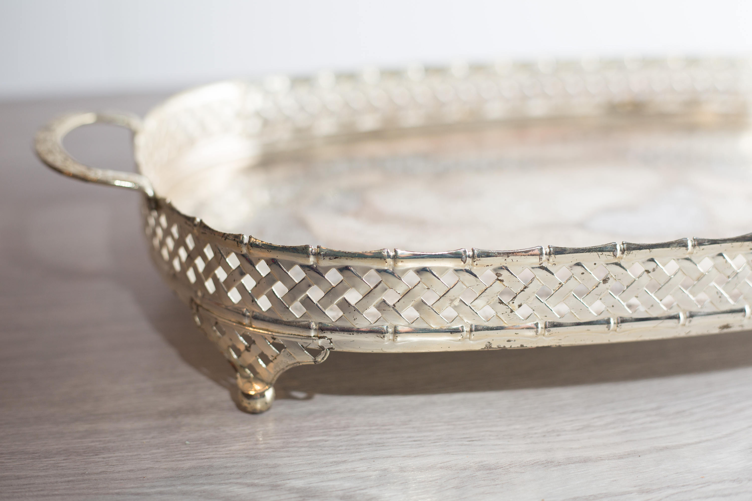Vintage Silver Plated Tray / Breakfast in Bed Platter