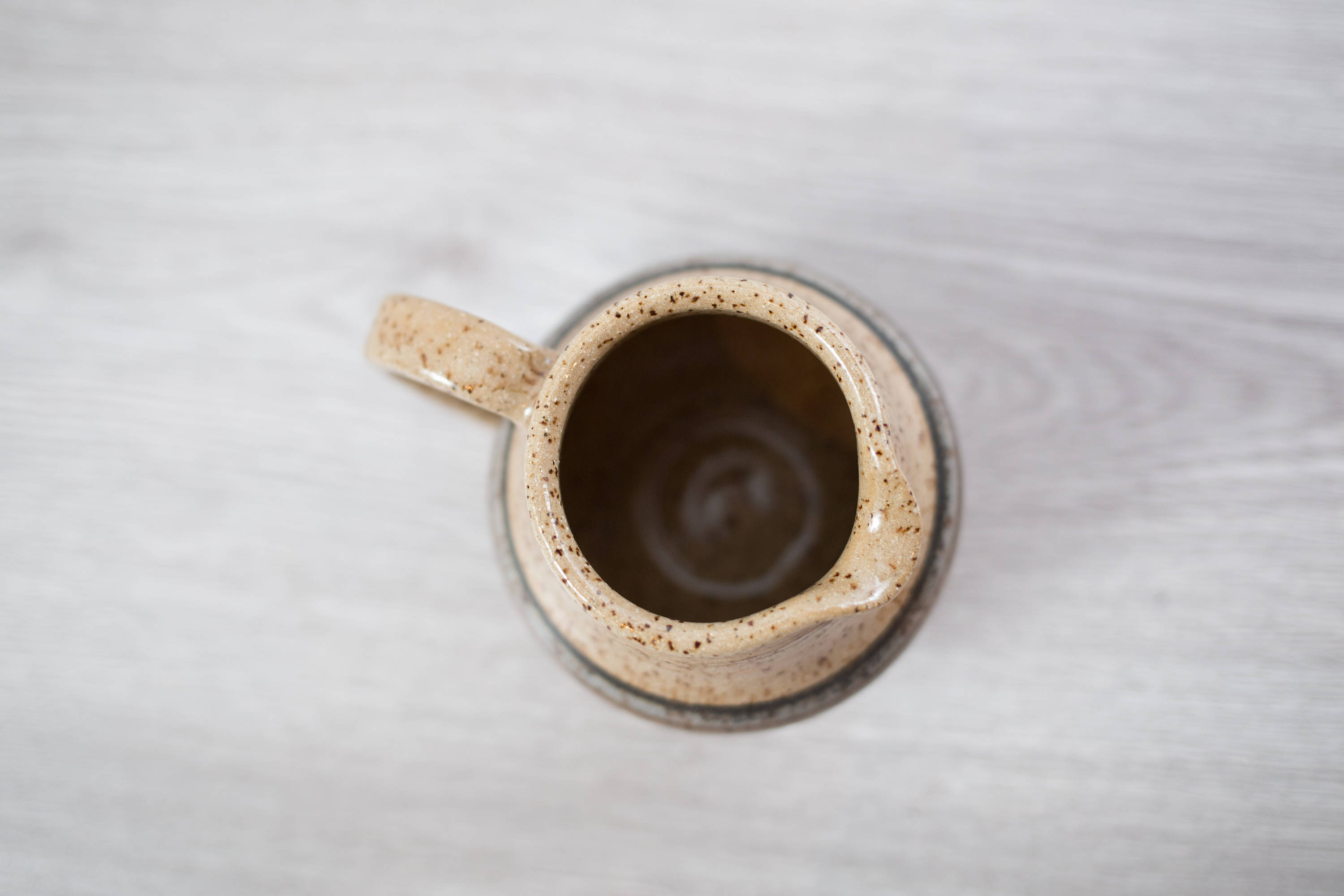 Vintage Ceramic Creamer / Earthtone speckled Coffee Cream Dispenser
