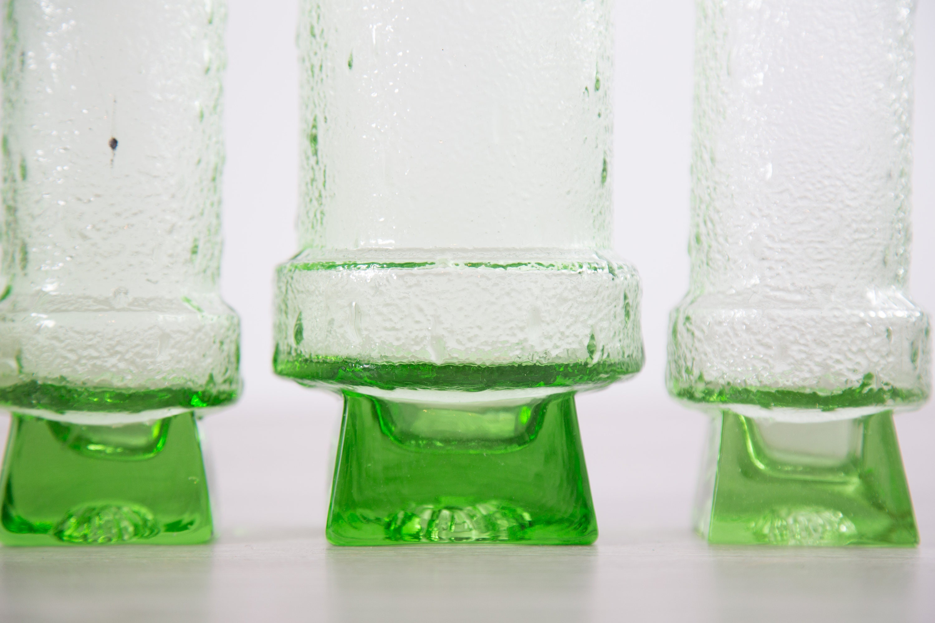 Vintage Green Glass Bar Set / 1960's Mid Century Mod Pitcher and