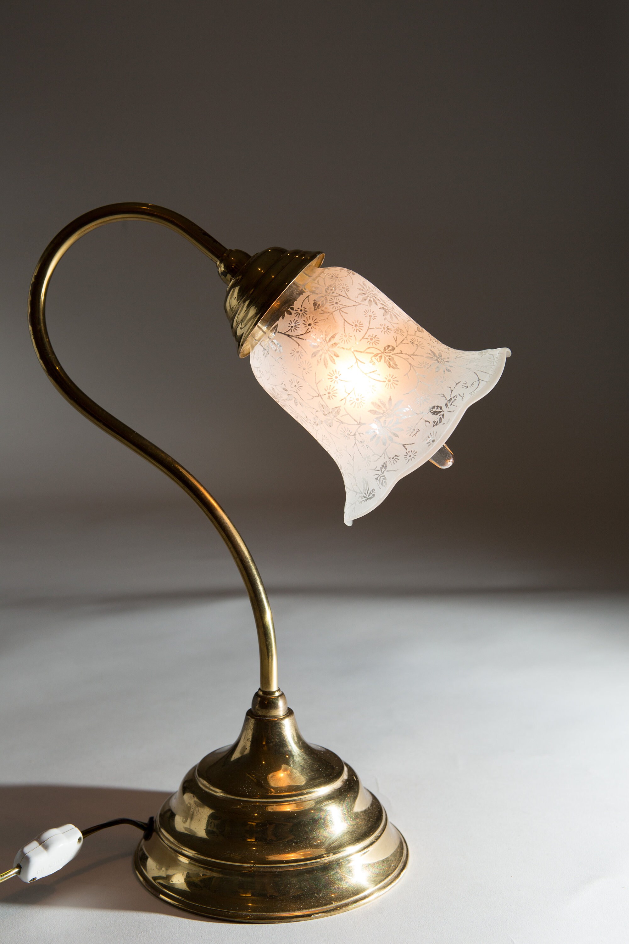 Vintage Glass Shade - Satin-etched Translucent Frosted ...