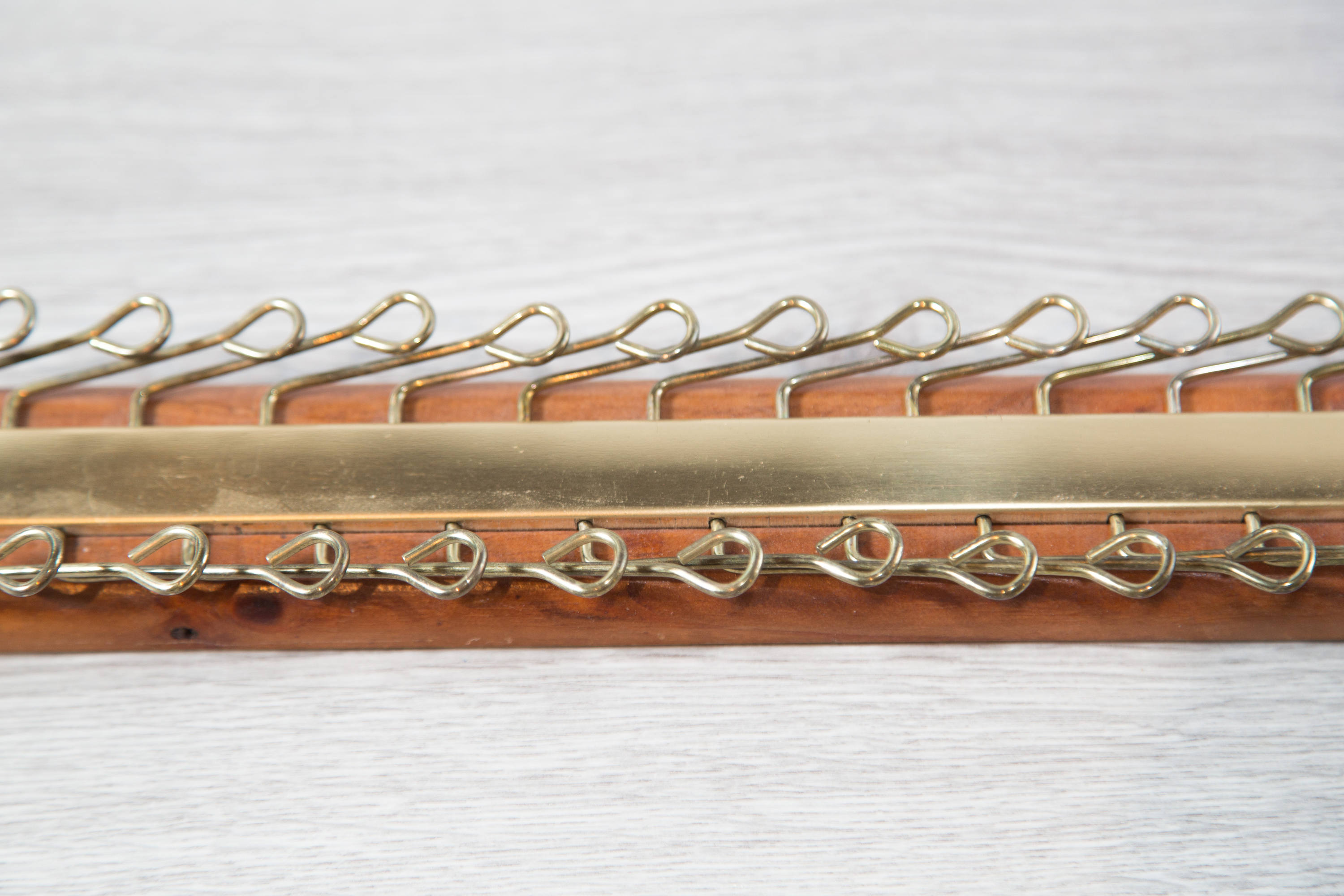 Vintage Tie Rack / Necktie Display Hooks / Mens Retro Belt Hanger
