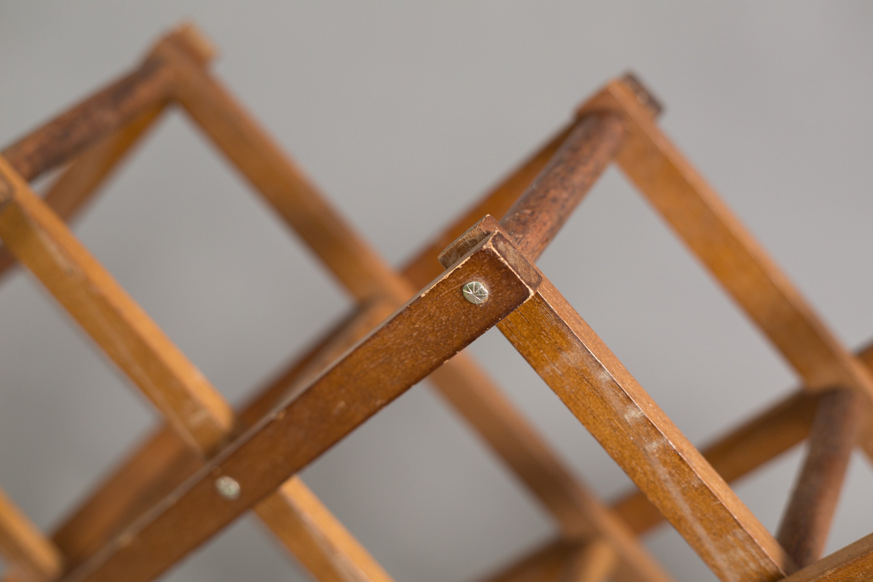 Vintage Wine Rack Wood Wine Holder Folding Collapsible 6bottle