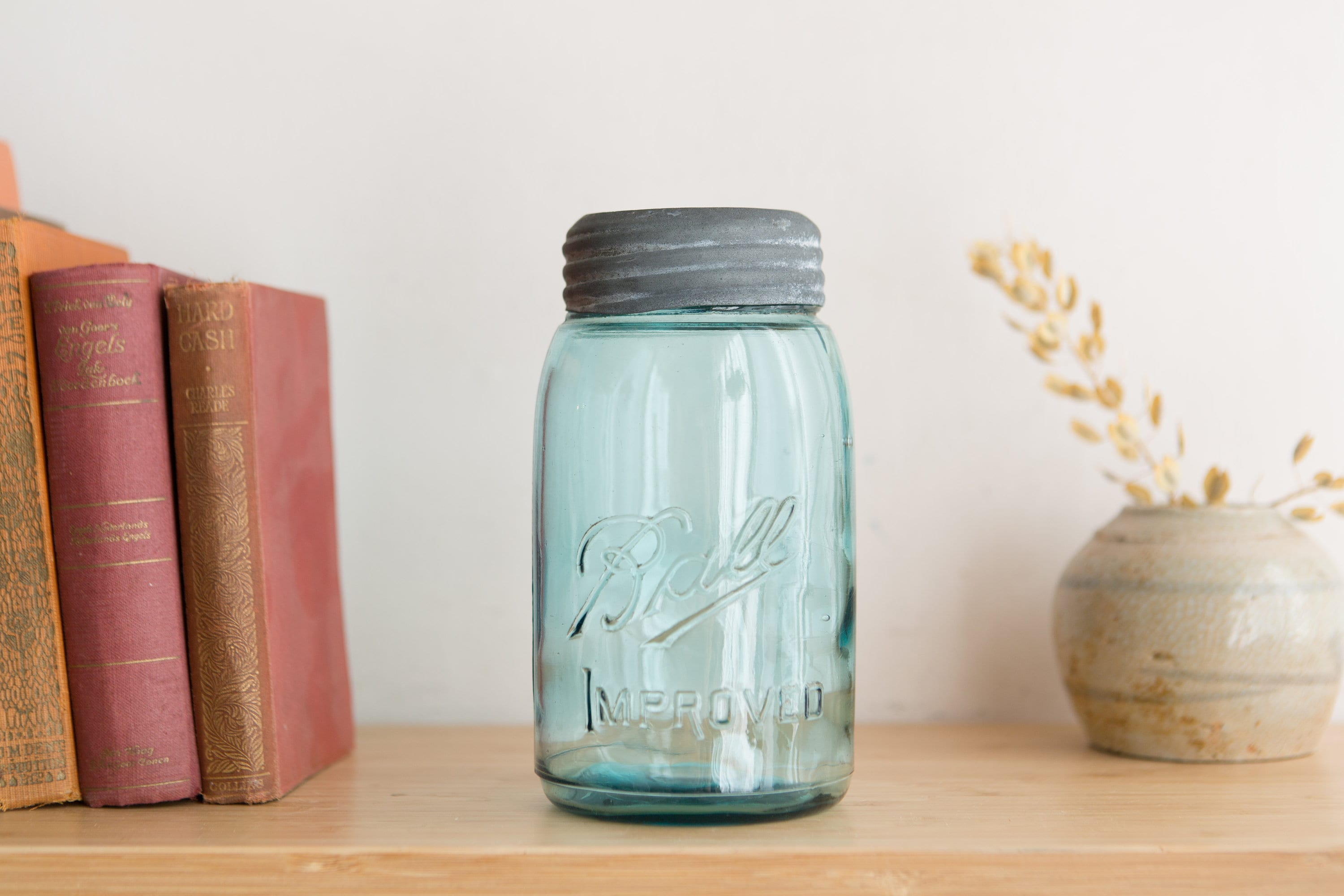 Antique Ball Canning Mason Jar with Blue Tinted Glass (Made in Canada