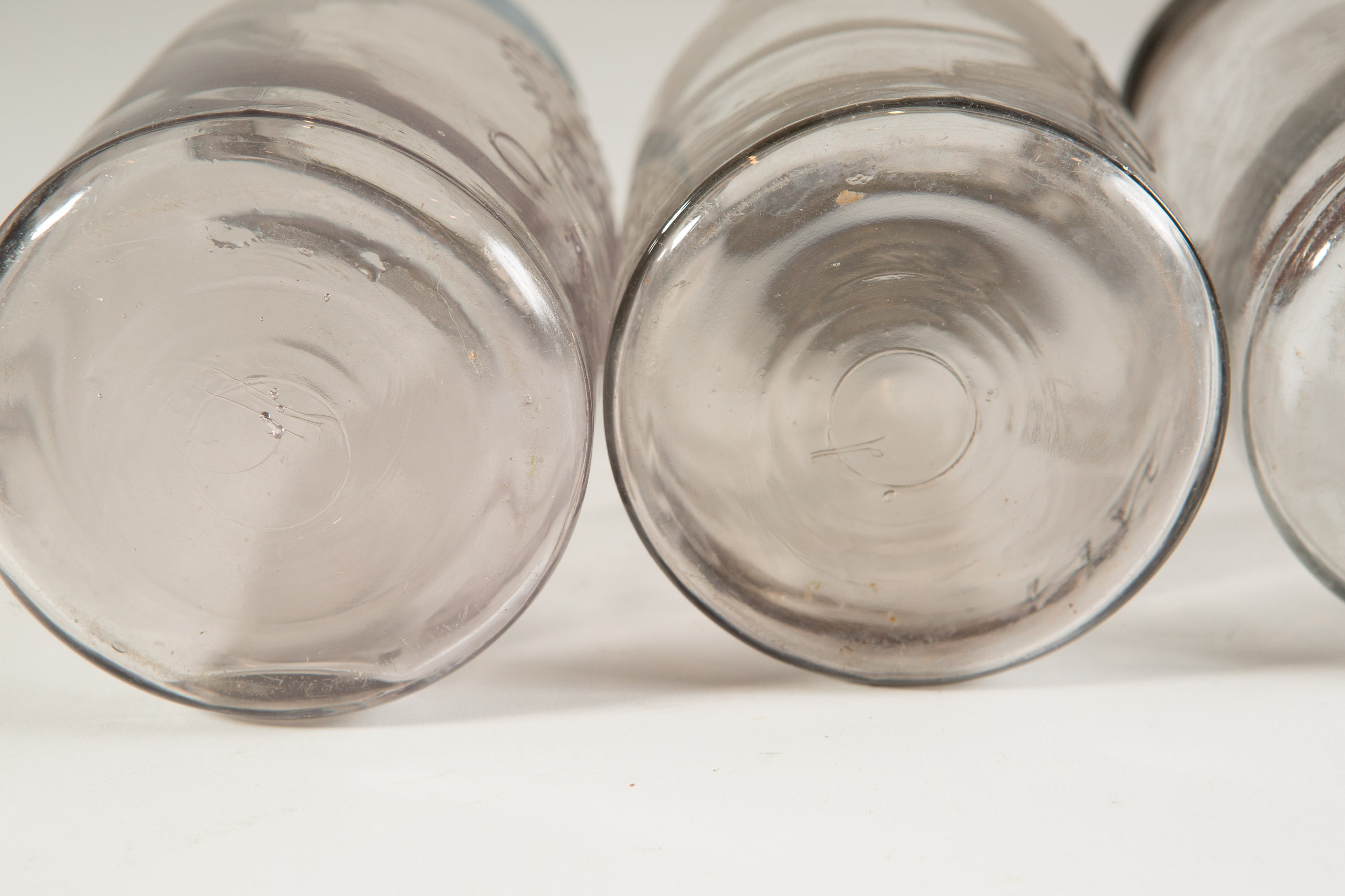 4 Vintage Crown Canning Mason Jars with Purple Tinted Glass (Made in