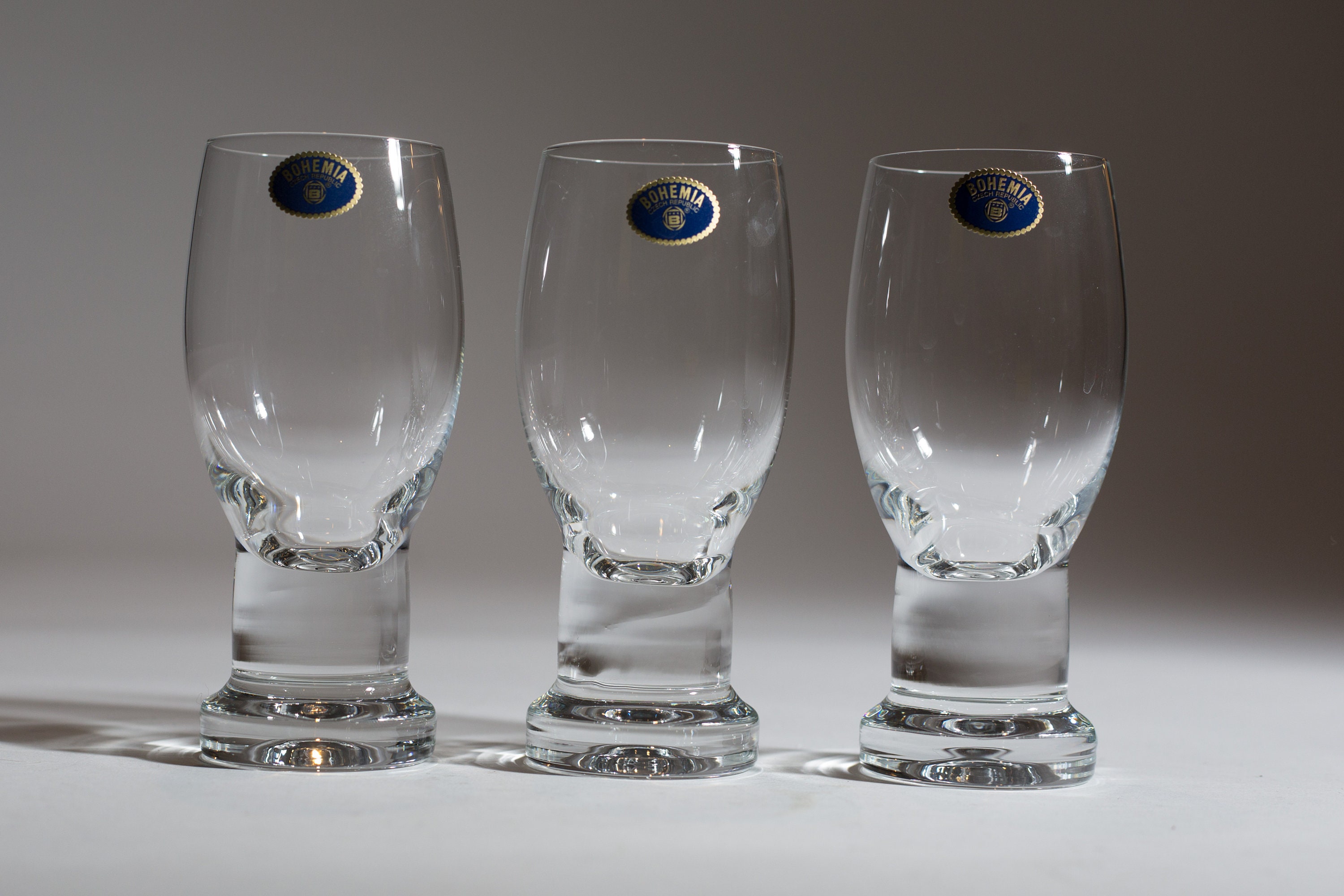 3 Vintage Crystal Cocktail Glasses Bohemia Czech Republic Drinking
