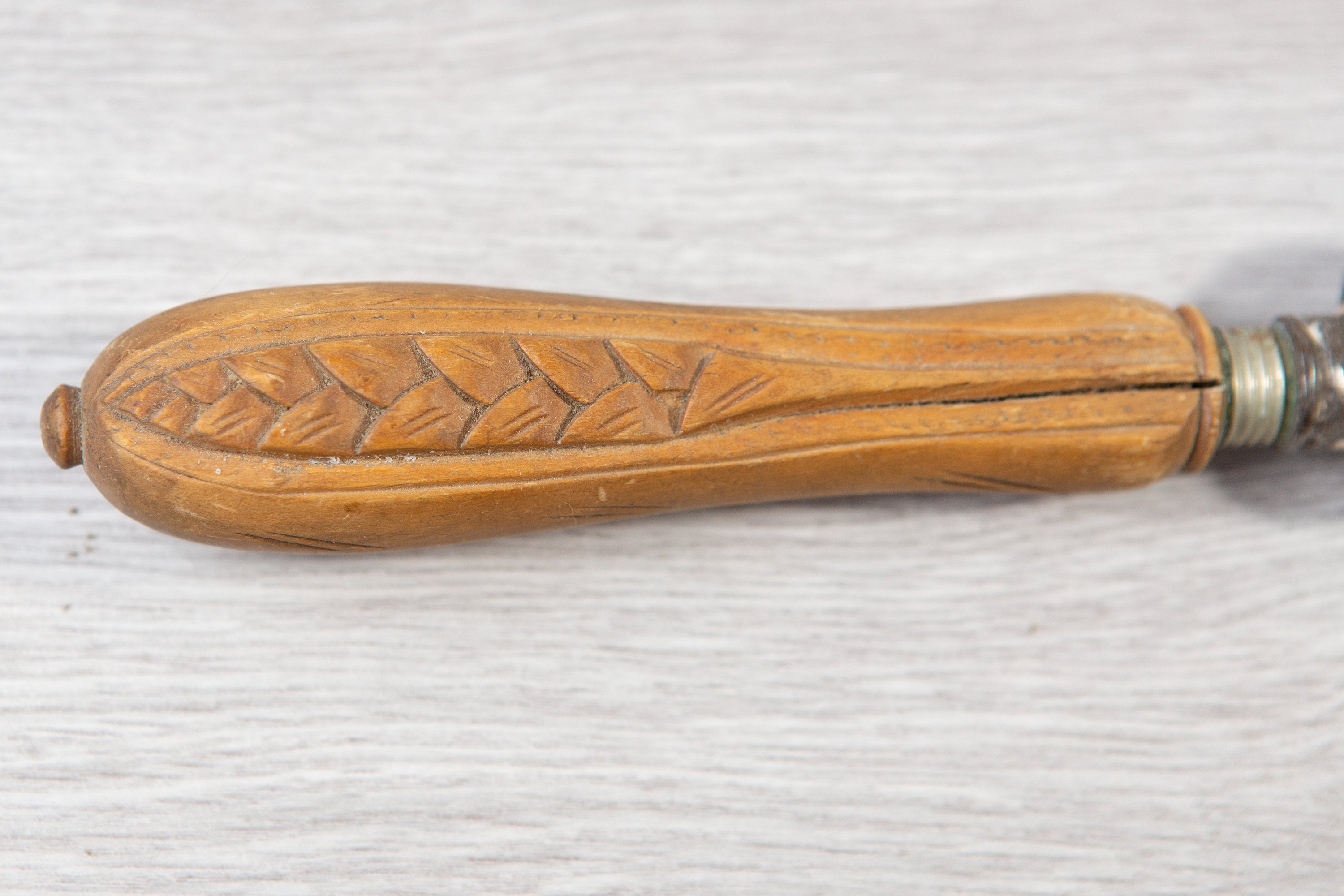 Vintage Knife with Carved Wood Handle - Joseph Fenton and Sons Cutlers