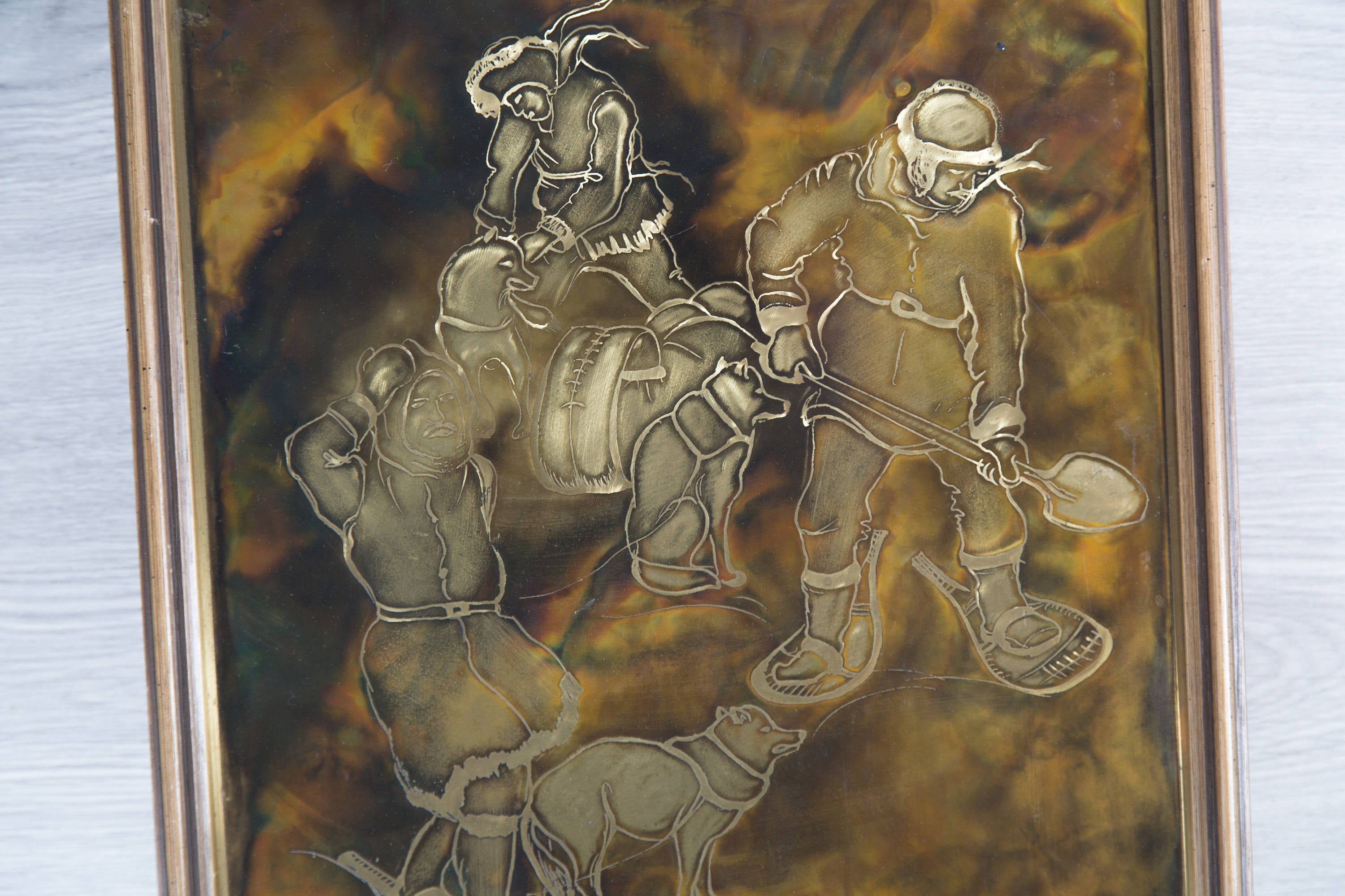 Vintage Inuit Engraving Copper Acid Etched Art Priddat's Studio