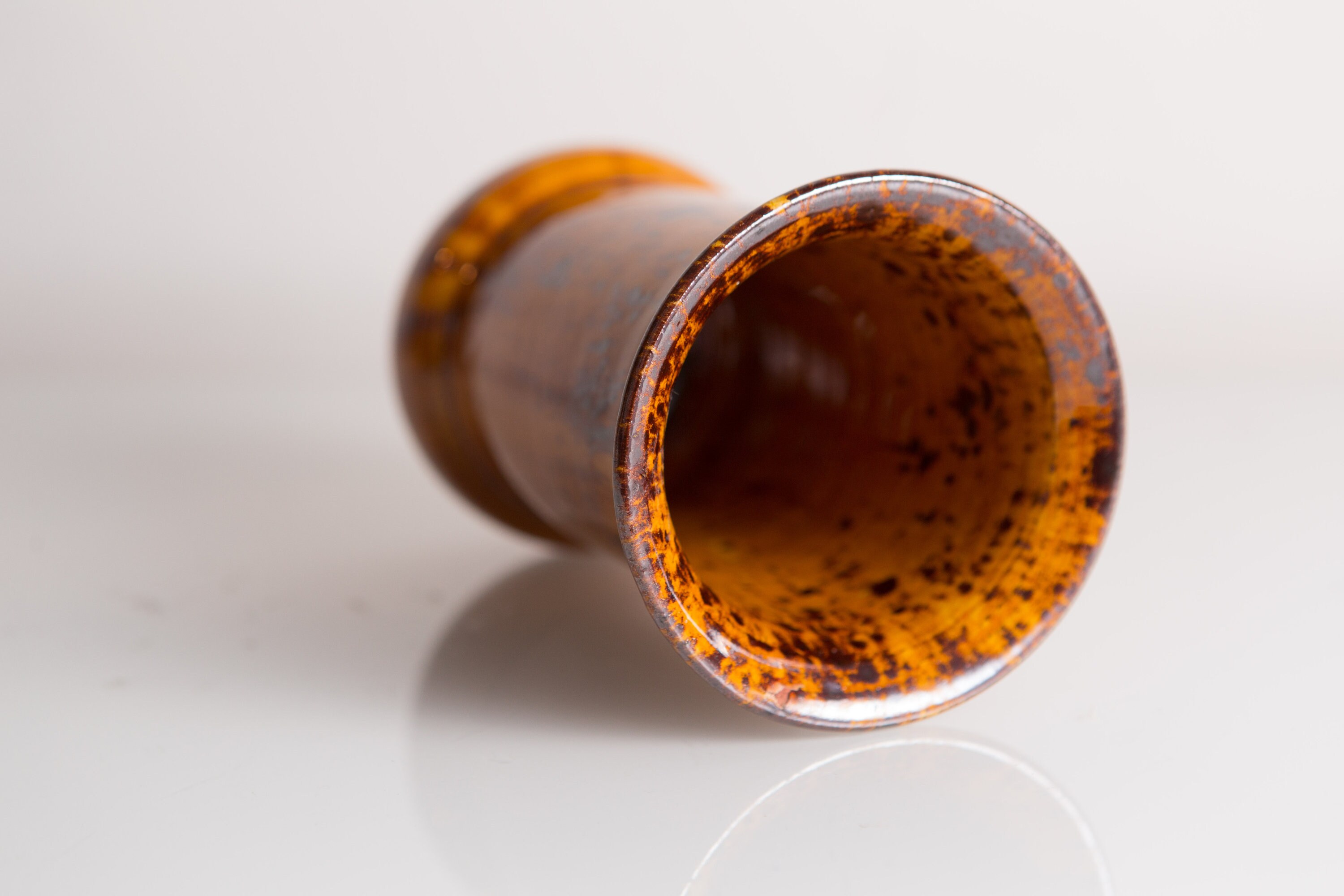 Vintage Ceramic Vase - Rust Coloured Speckled Flower Vase - Burnt