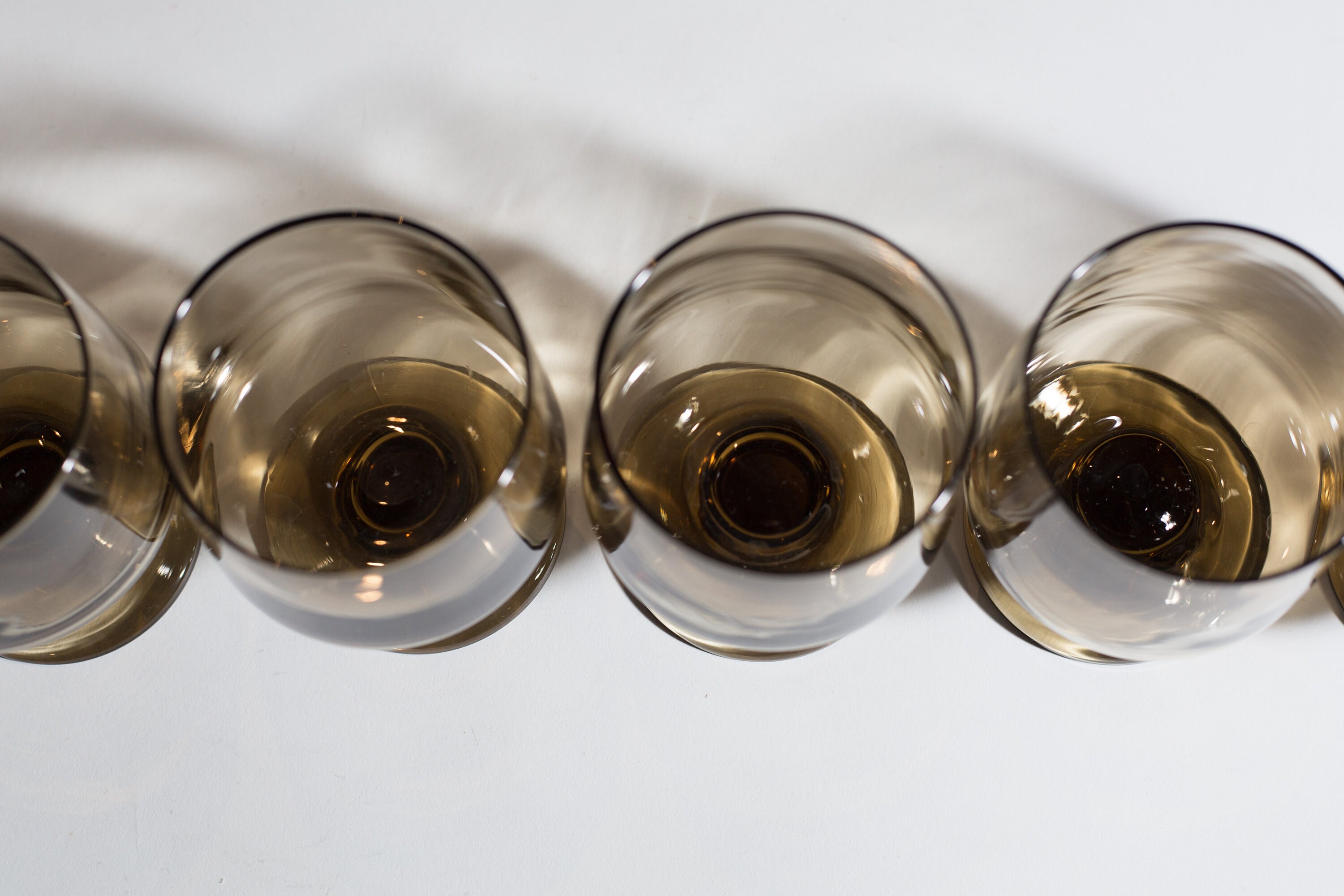 Brown Glass Wine Glasses 7 Texacok Safeedge Renaissance Goblets