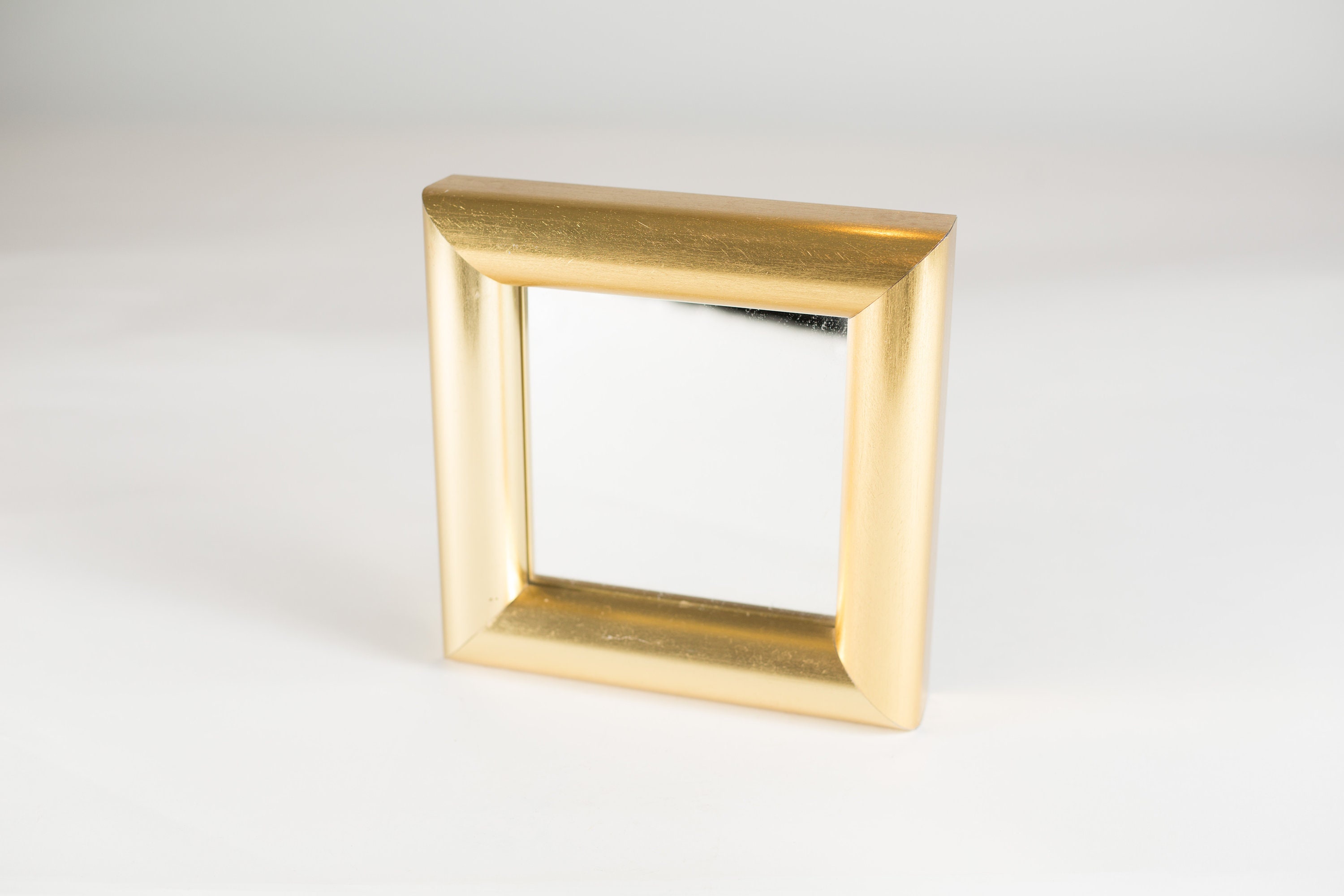 Vintage Gold Framed Mirror Small Metal Hollywood Regency Frame for