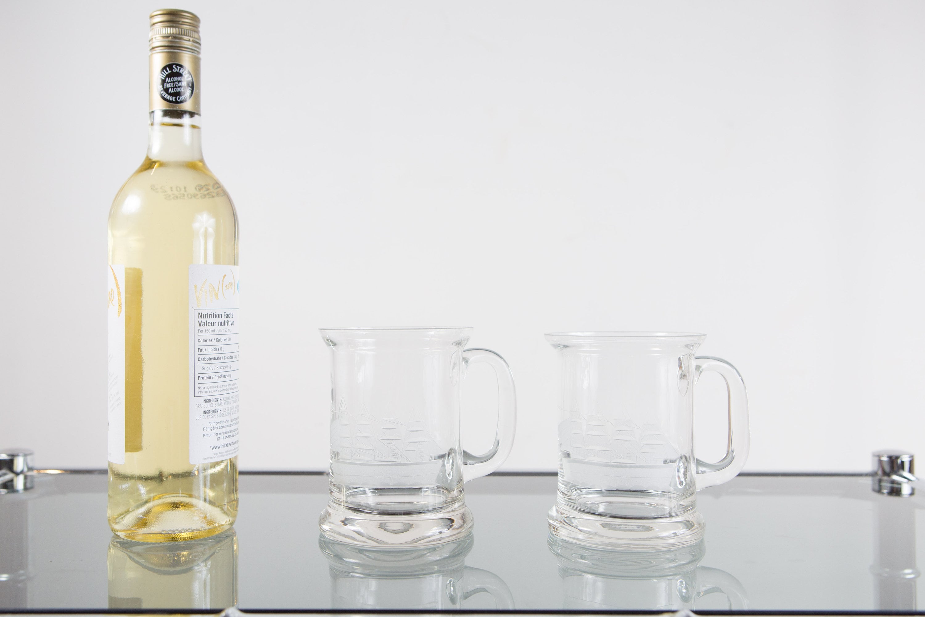 Nautical Ship Glass Mugs 2 Vintage Etched Sailboat Beer Stein Glasses Hand Etched Toscany