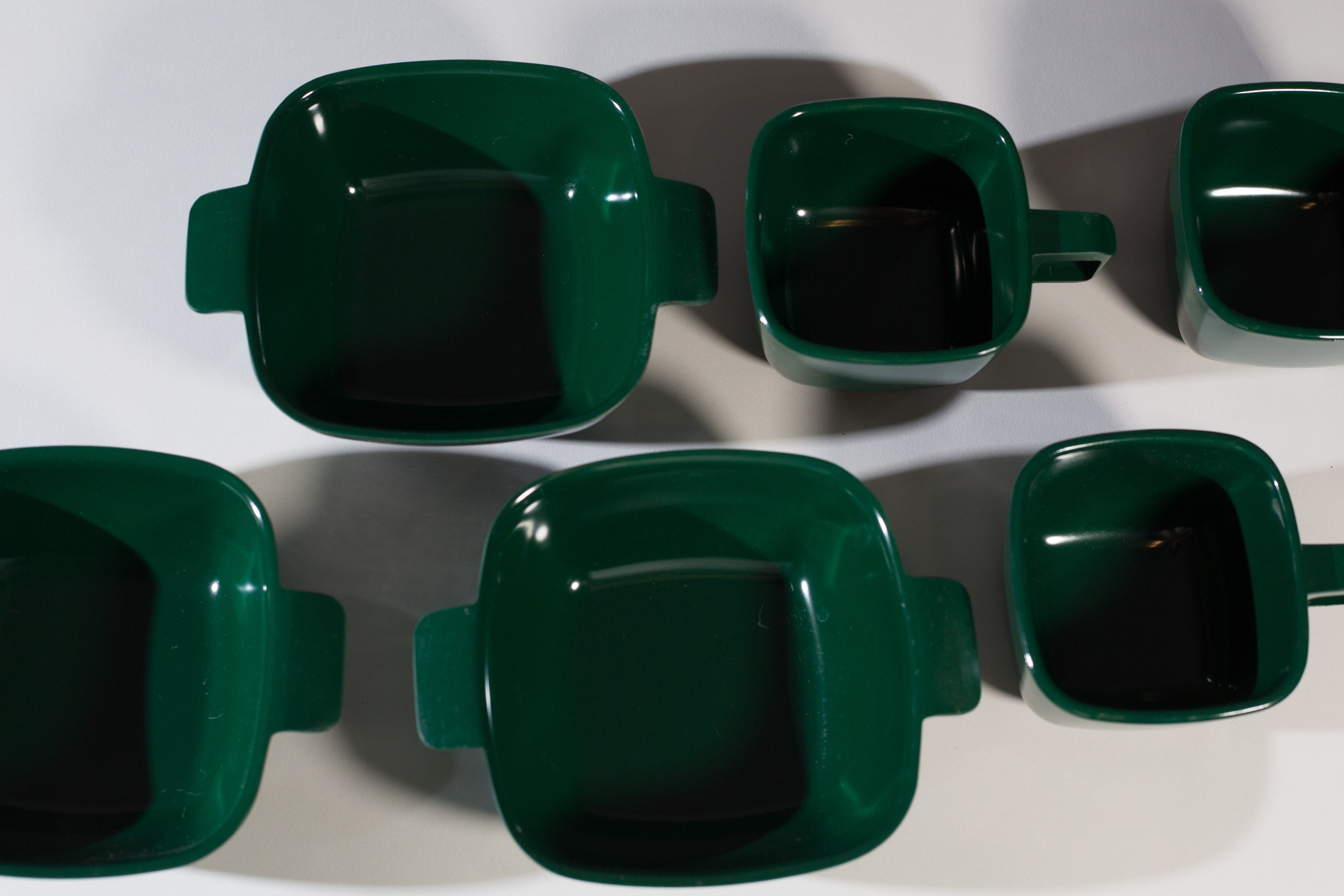 Green Malamine Cups, Saucers Bowls Set of Melmac EverMaid De Luxe
