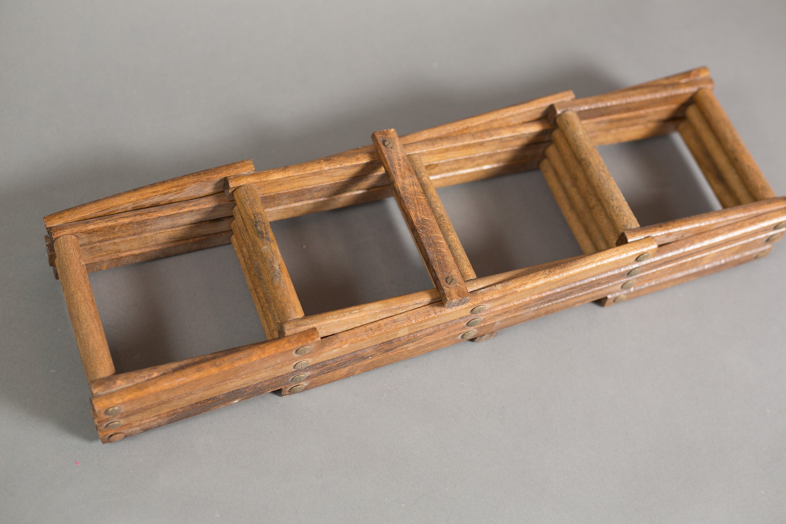 Vintage Wine Rack Wood Wine Holder Folding Collapsible 6bottle