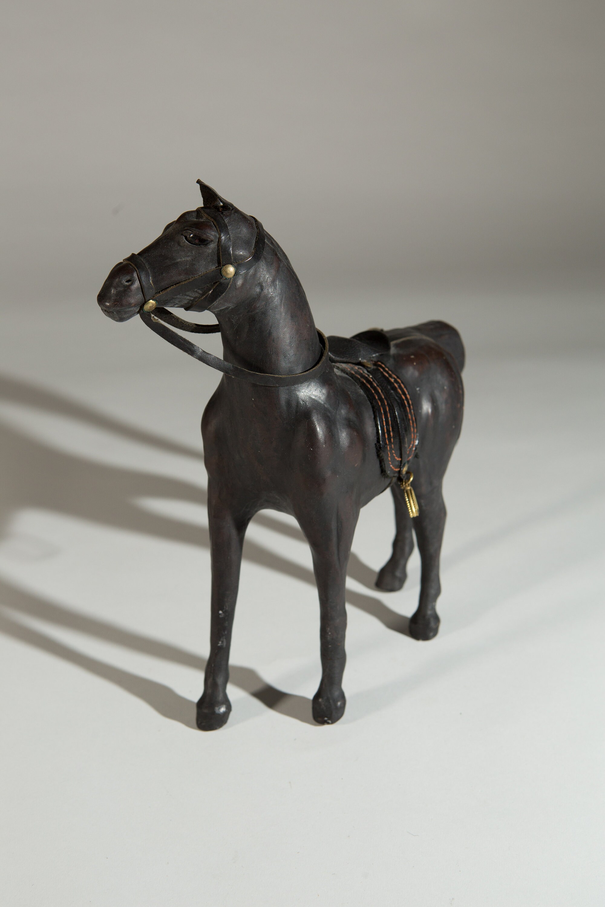 Vintage Leather Horse Brown Equestrian Figurine Antique Edwardian