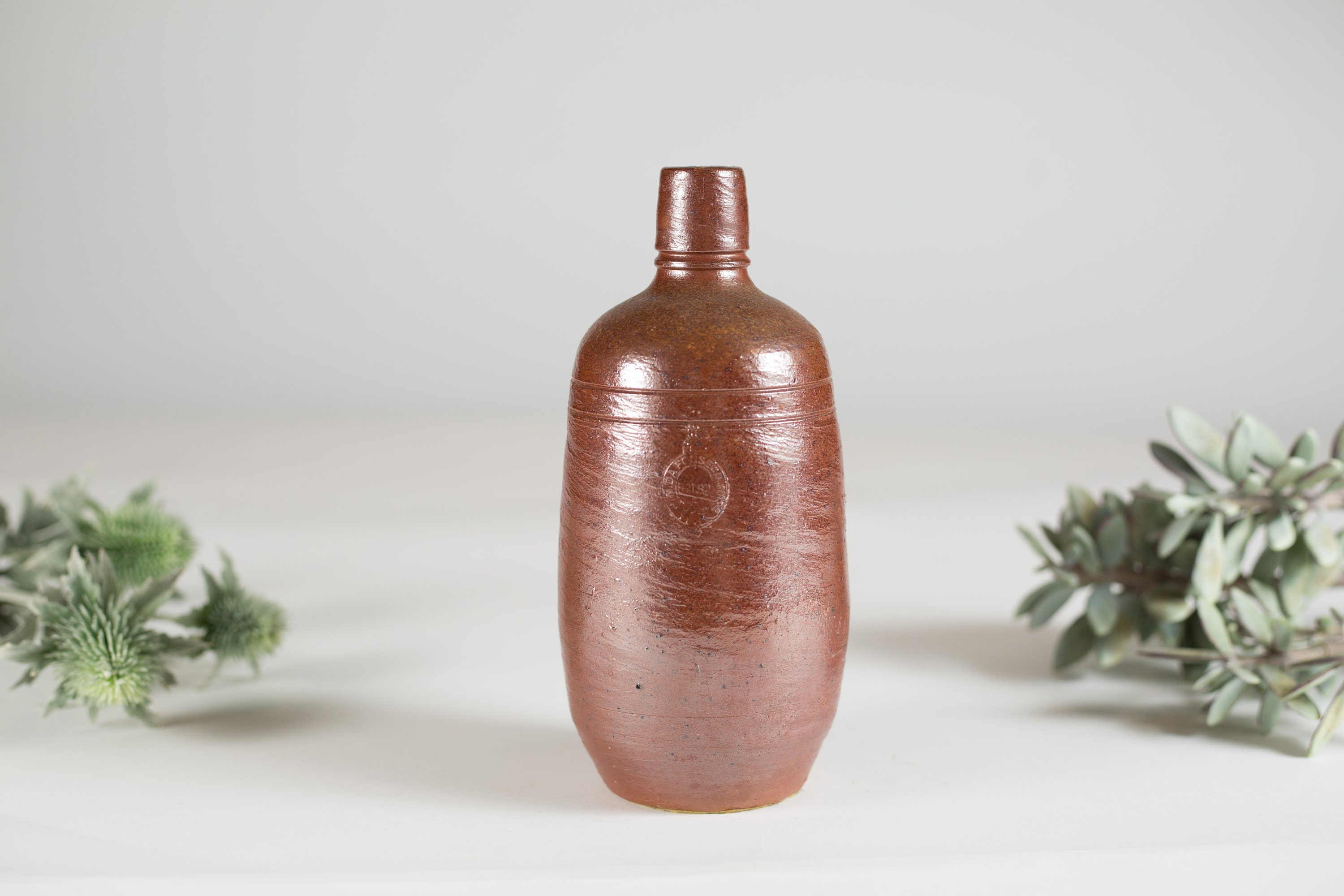 Vintage Ceramic Bottle Brown Dafonseca Stoneware Pirate Bottle