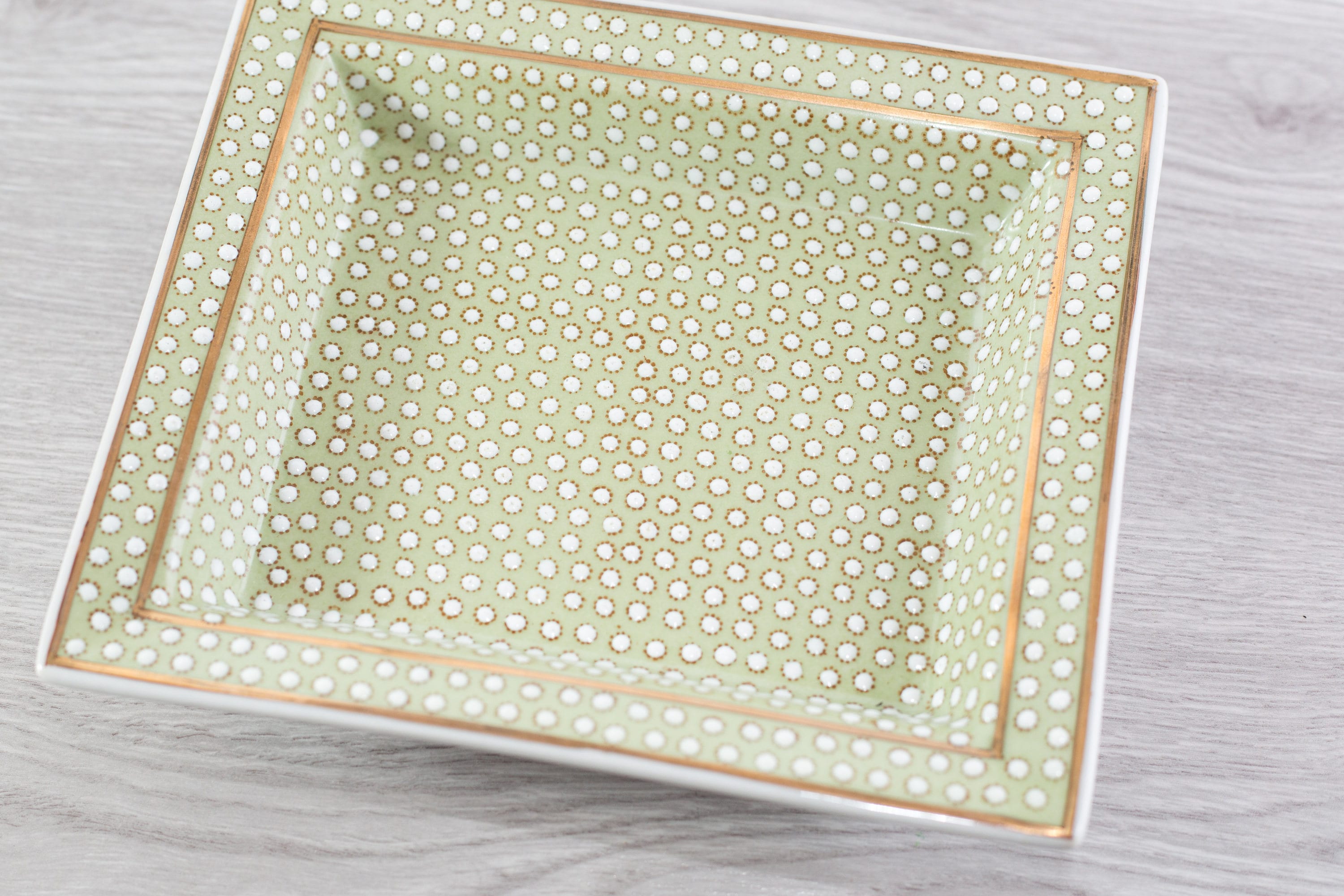 Decorative Green Tray Sunburst Dot Art Soft Green Dish