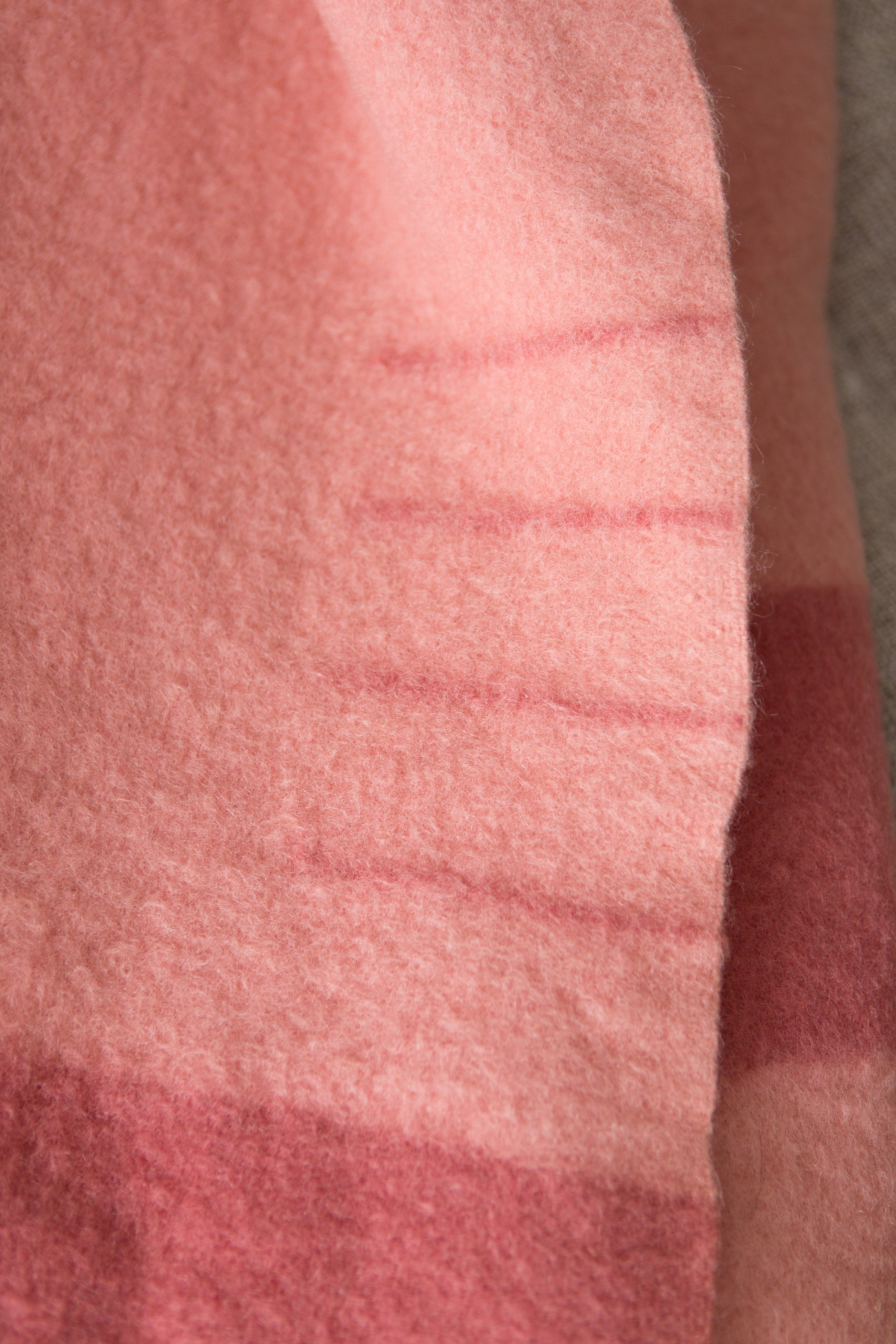 Pink Wool Stripe Blanket / Large Vintage Earley's Witney Point Wool