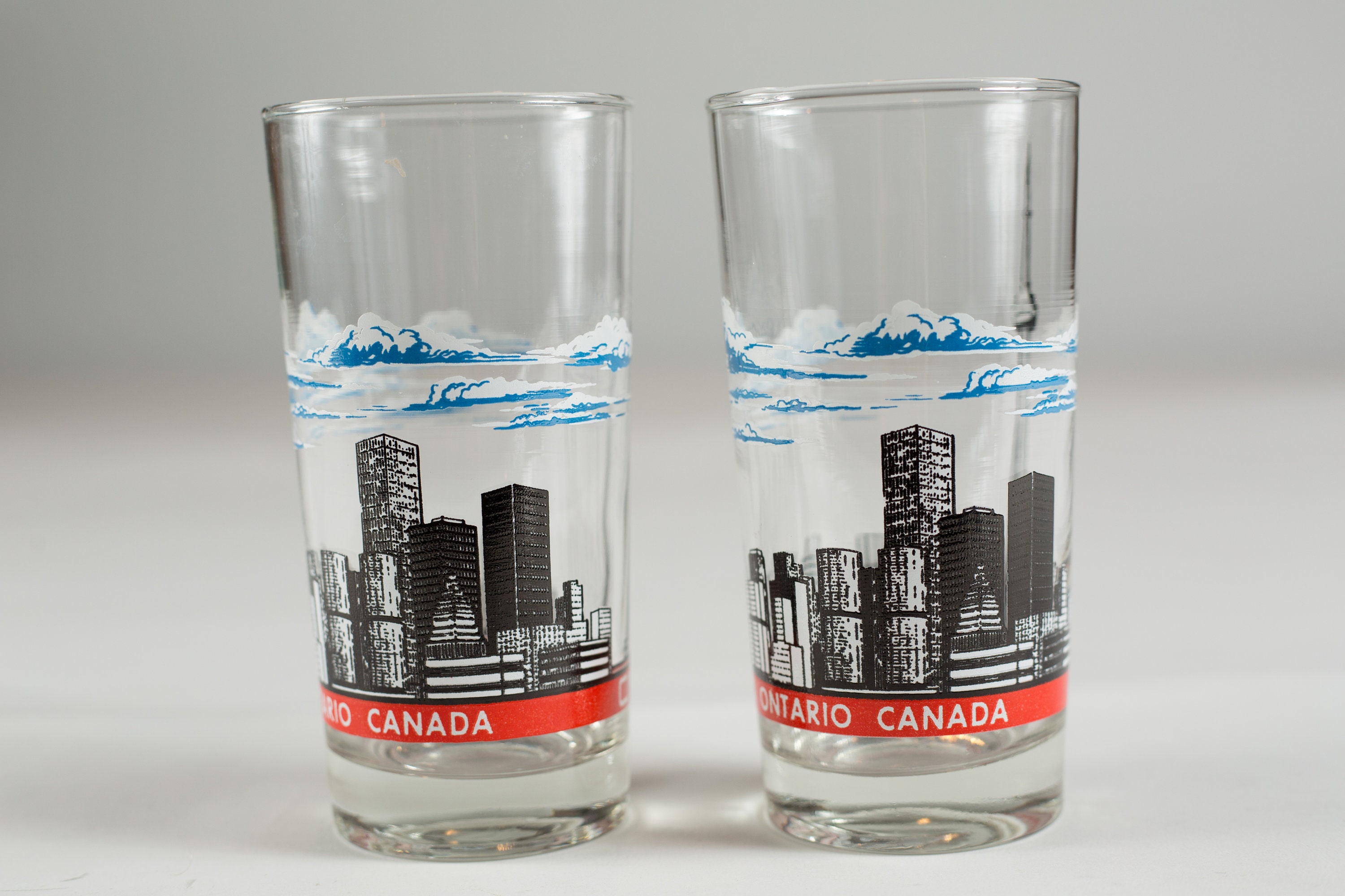 Toronto Cocktail Glasses Vintage Drinking Highball Glasses with