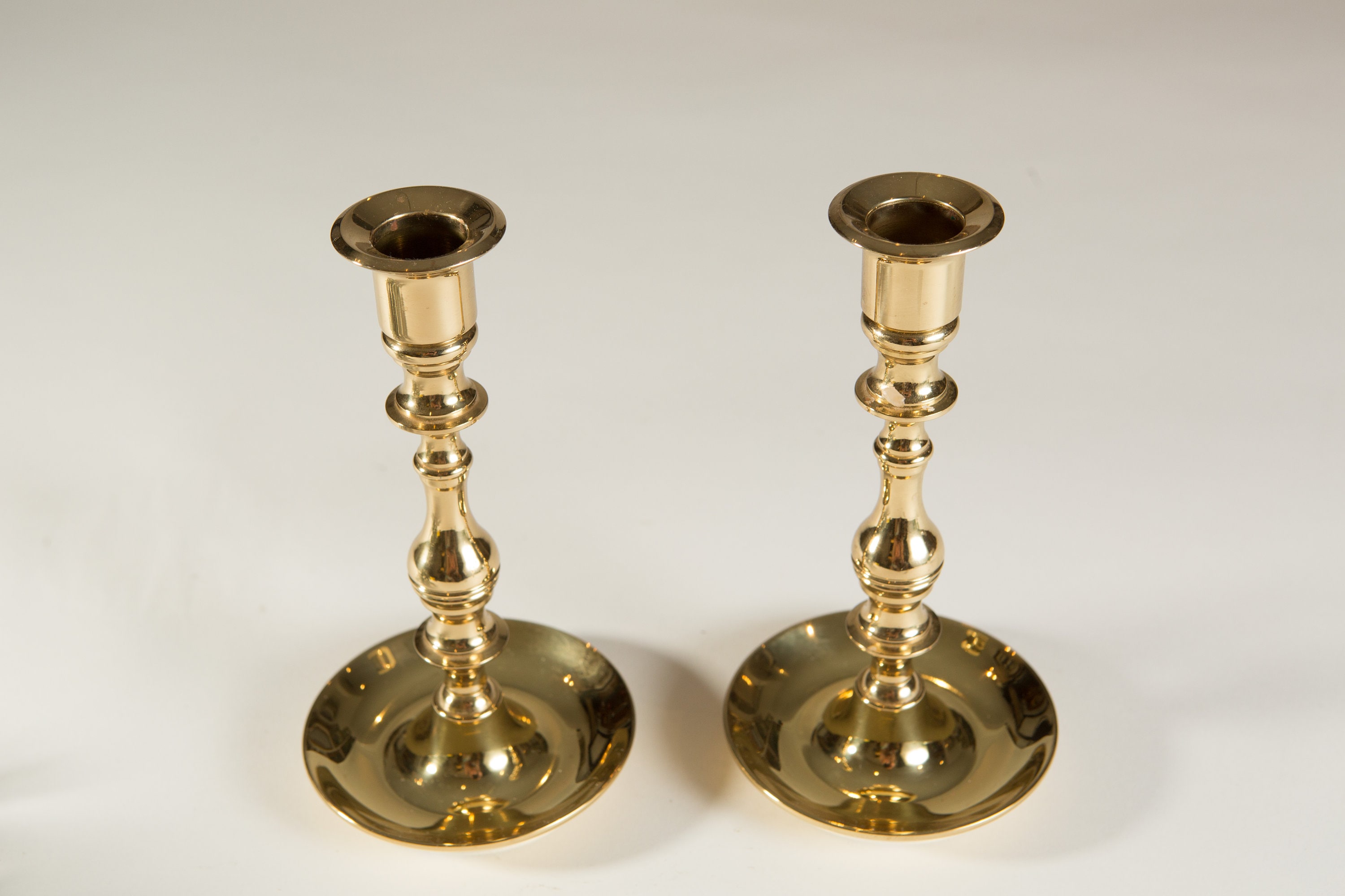 Brass Candlestick Holders Pair of Vintage Baldwin in America