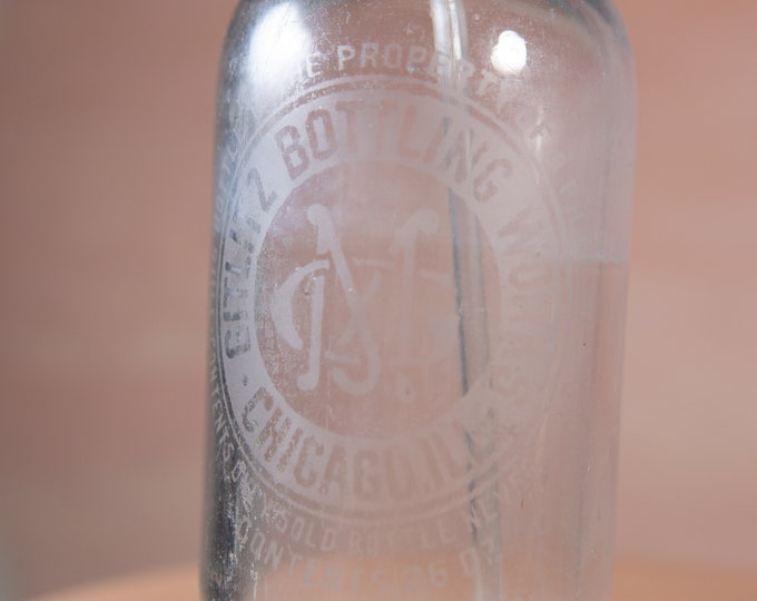 Vintage Gitlitz Bottling Works Chicago, Illinois Siphon Bottle - Glass Soda Dispenser - Vintage Cocktail Alcohol Barware Bottle