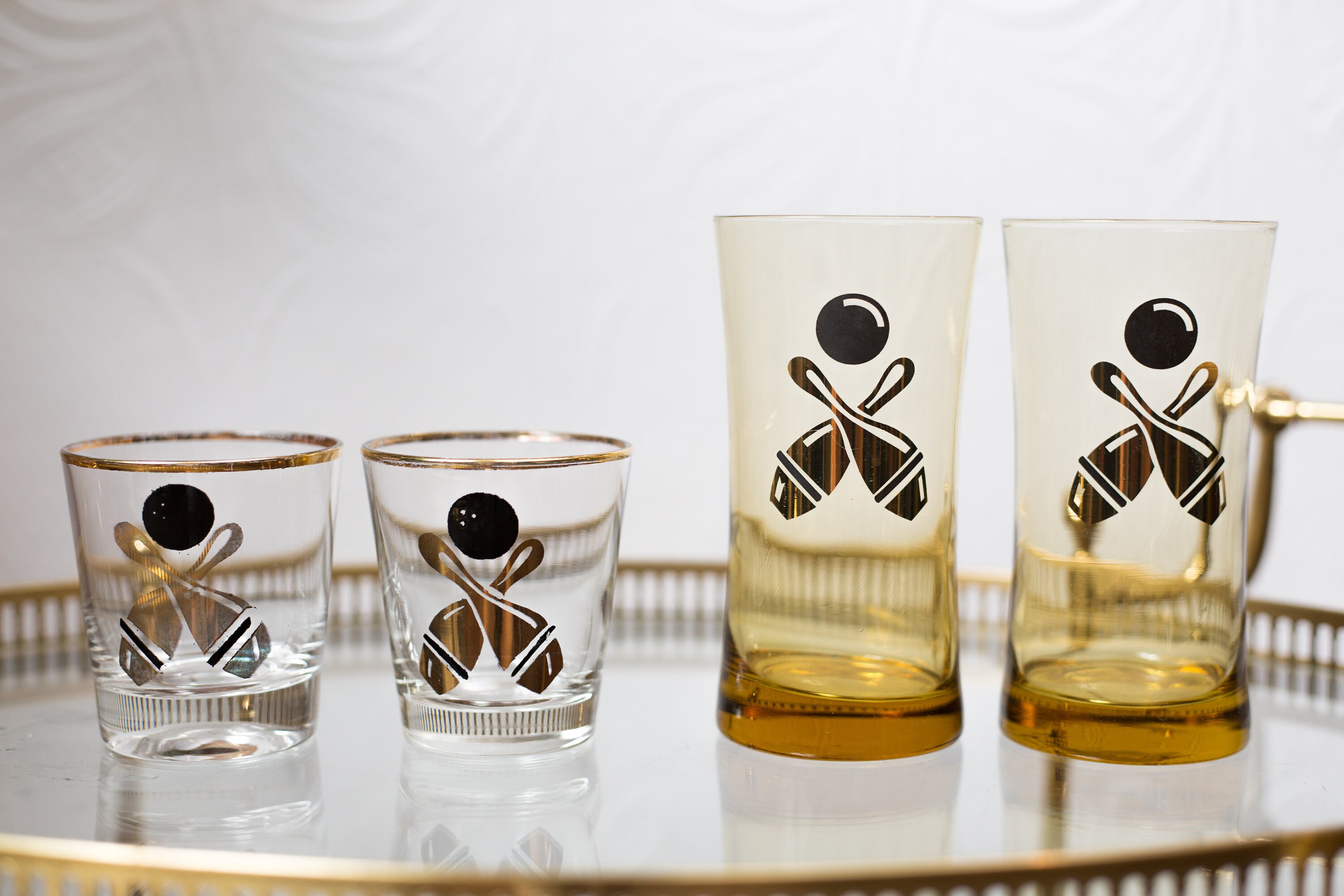 Pair of Vintage Lowball or Highball Tumblers Fine Blow Glass by