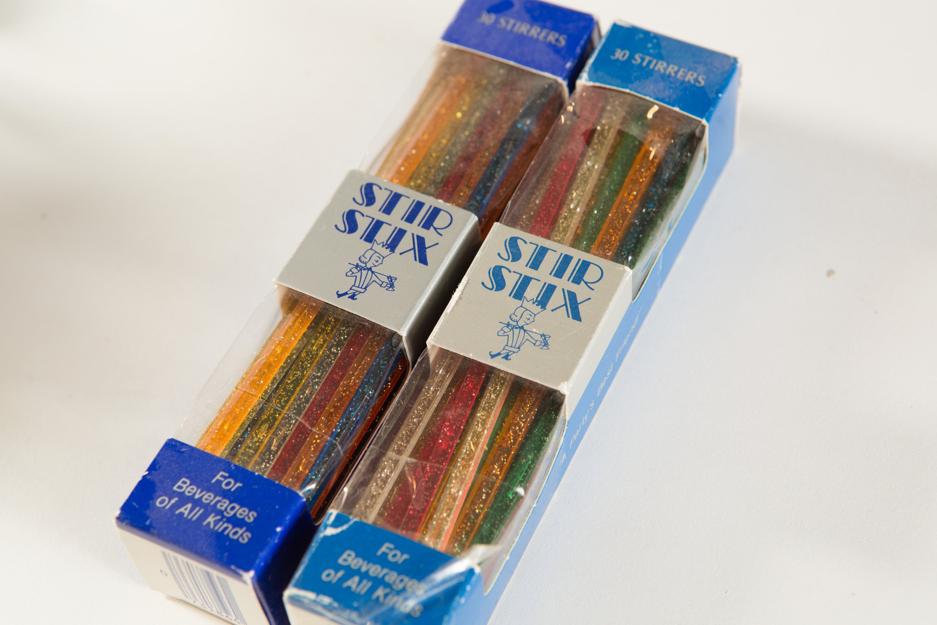 Vintage Stir Stir Stix Colourful Sparkly Glitter Cocktail Plastic