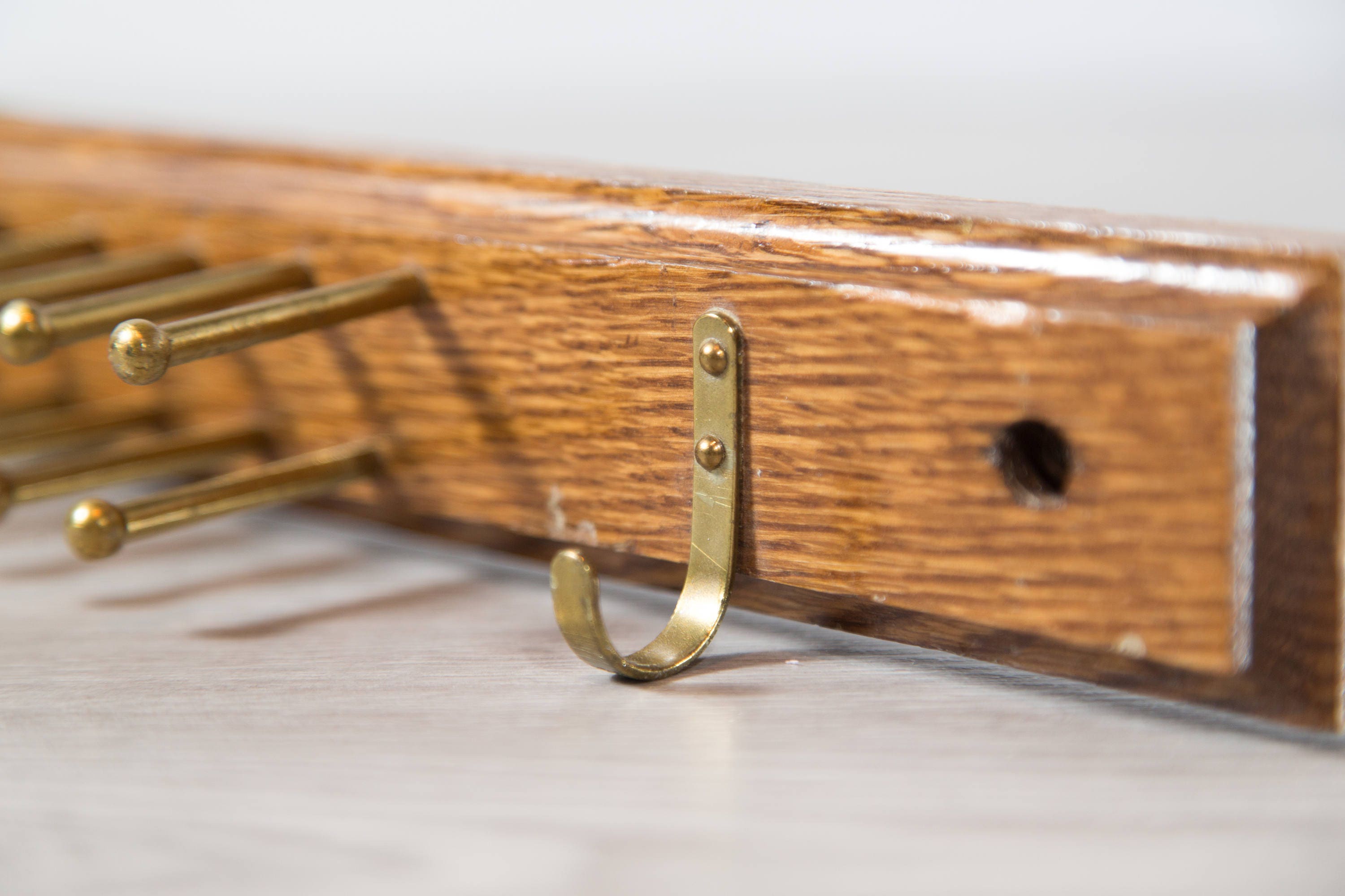 Vintage Tie Rack / Necktie Display Hooks / Mens Retro Belt Hanger