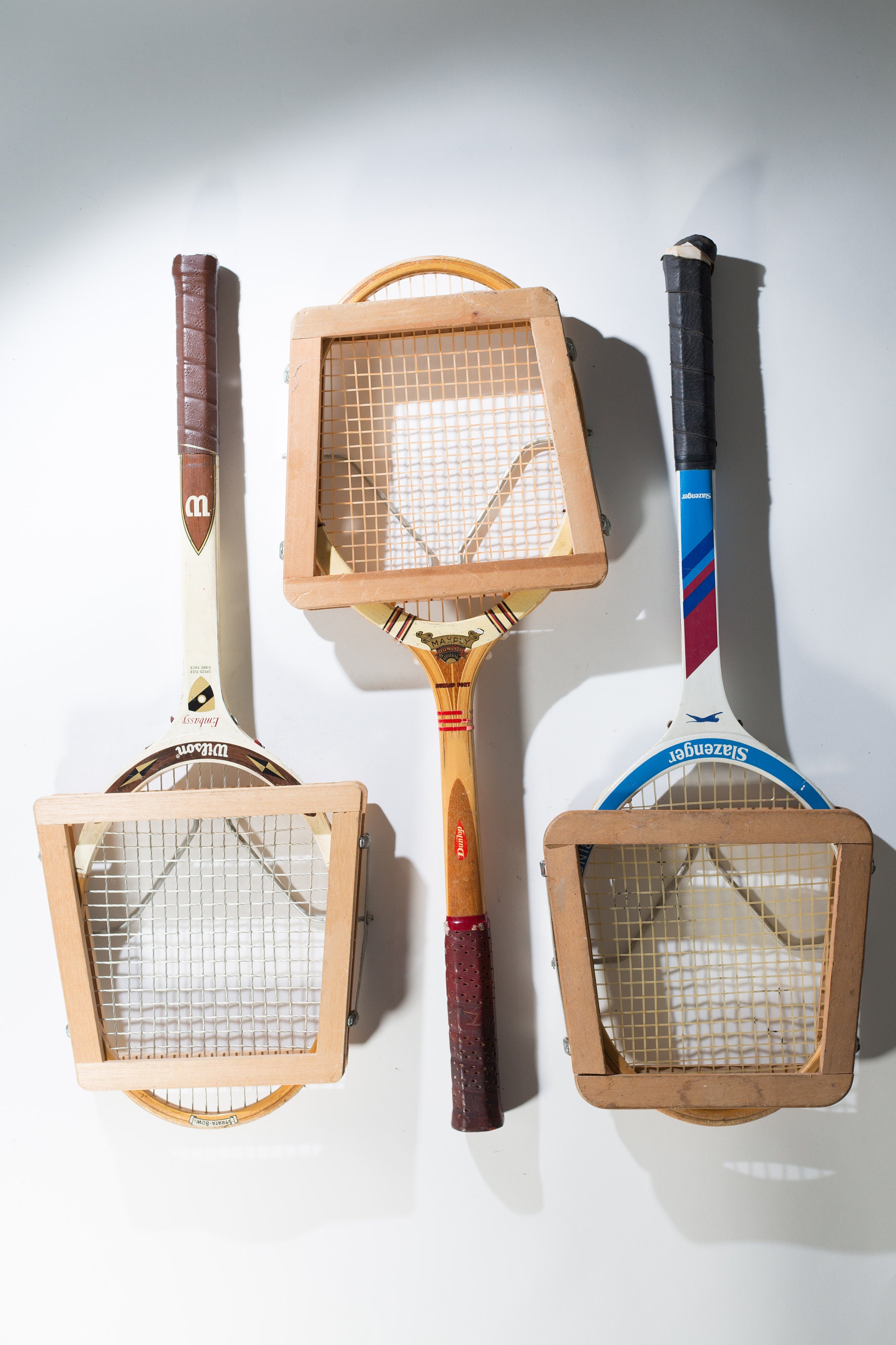 Vintage Wood Tennis Racquets Set of 3 Wooden Rackets with Wood