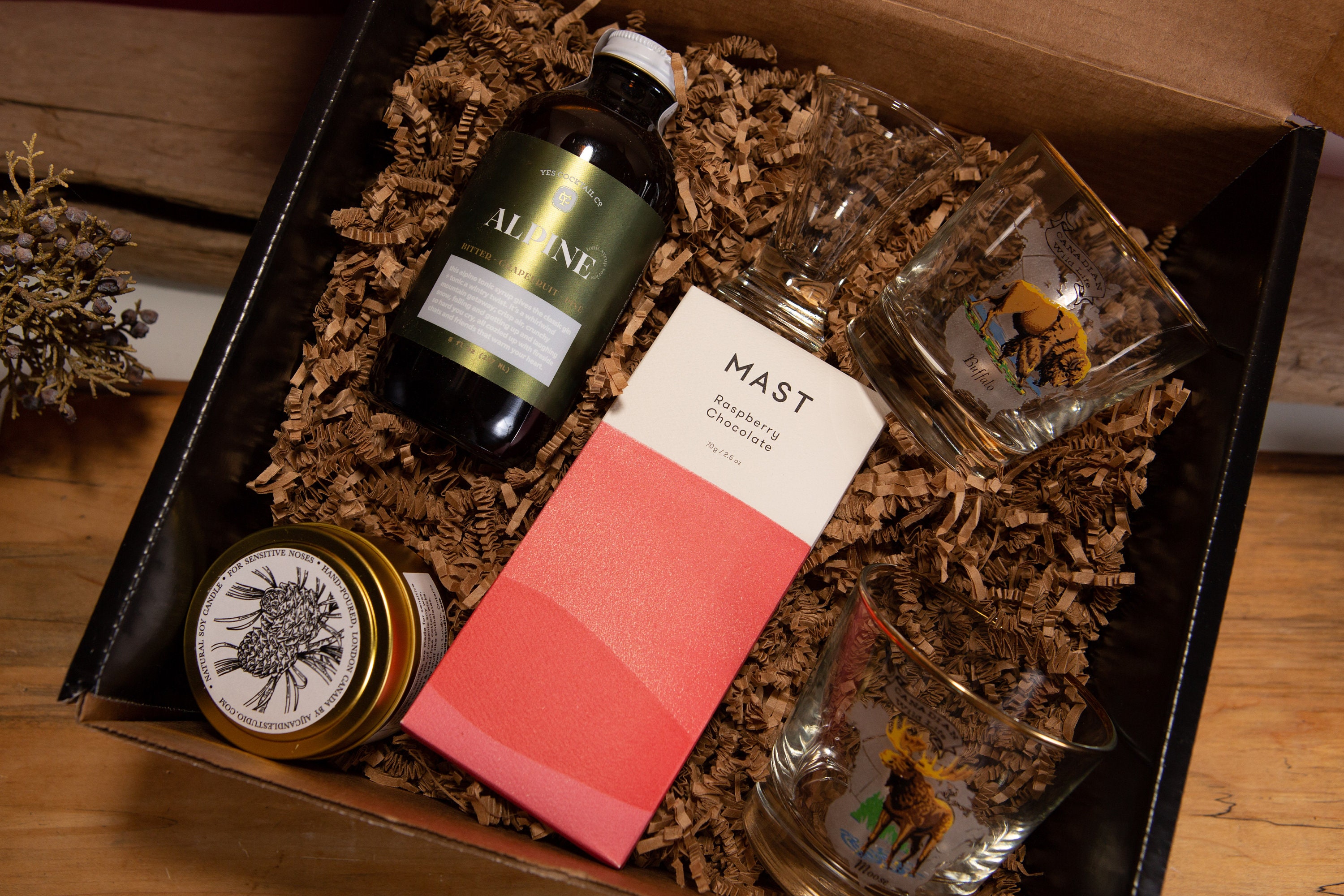 Canadiana Cocktail Gift Box Set with Vintage Glasses Alpine Etsy