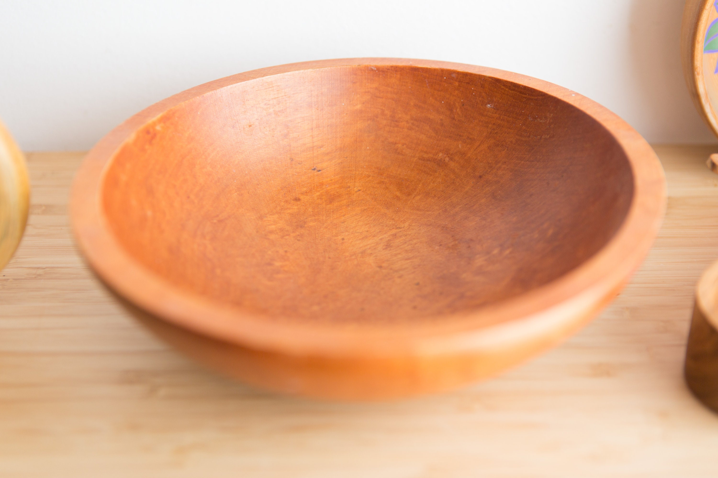 Vintage Wood Bowls, Mug, Condiment Dish, Egg Holder Vintage Solid