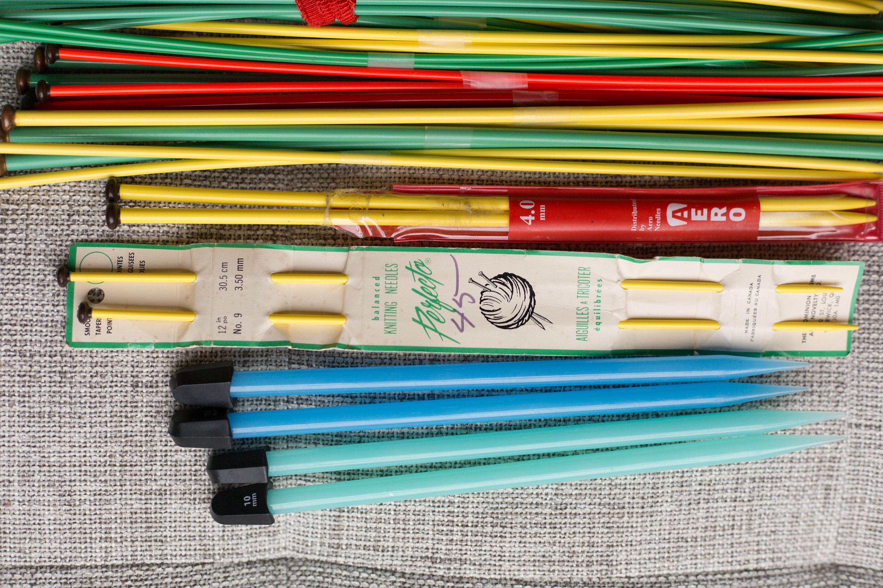 Vintage Knitting Needles Durex Plastic Crochet Needles Colourful