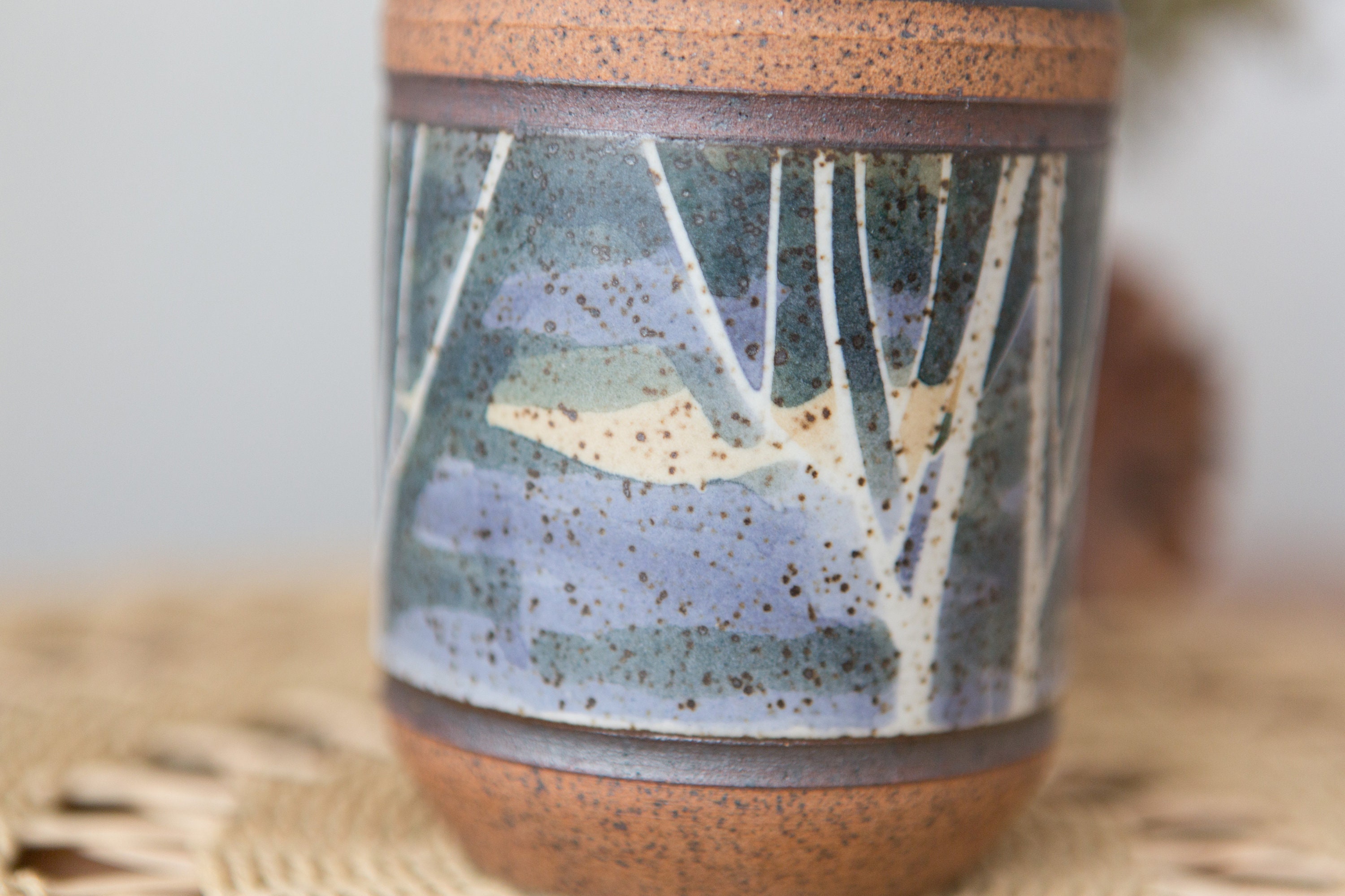 Handmade Ceramic Vase Speckled Earthy Vintage Boho Glaze Vase with