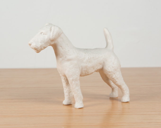 70's Goebel Bisque Porcelain Airedale Terrier Dog Figurine