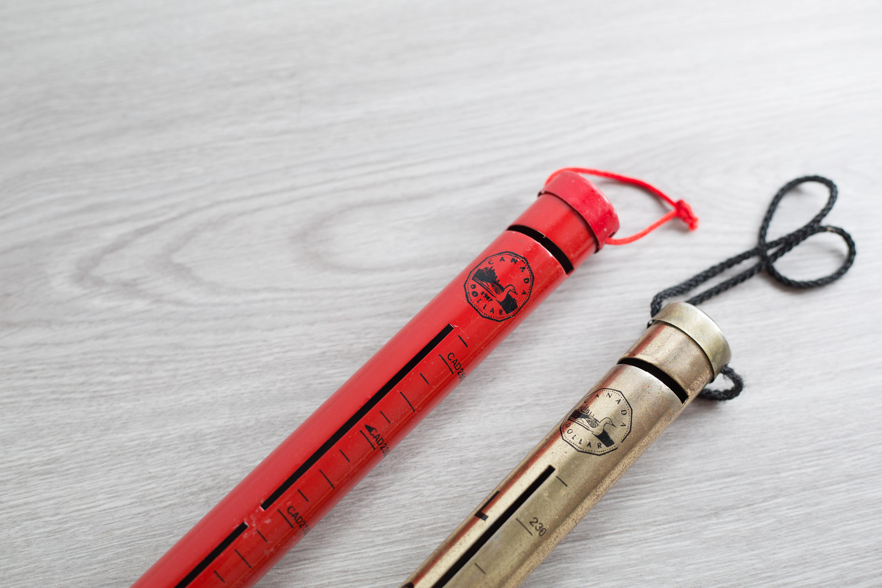 Vintage Loonie Tube / Canadian Dollar Gold Coin Storage Tube