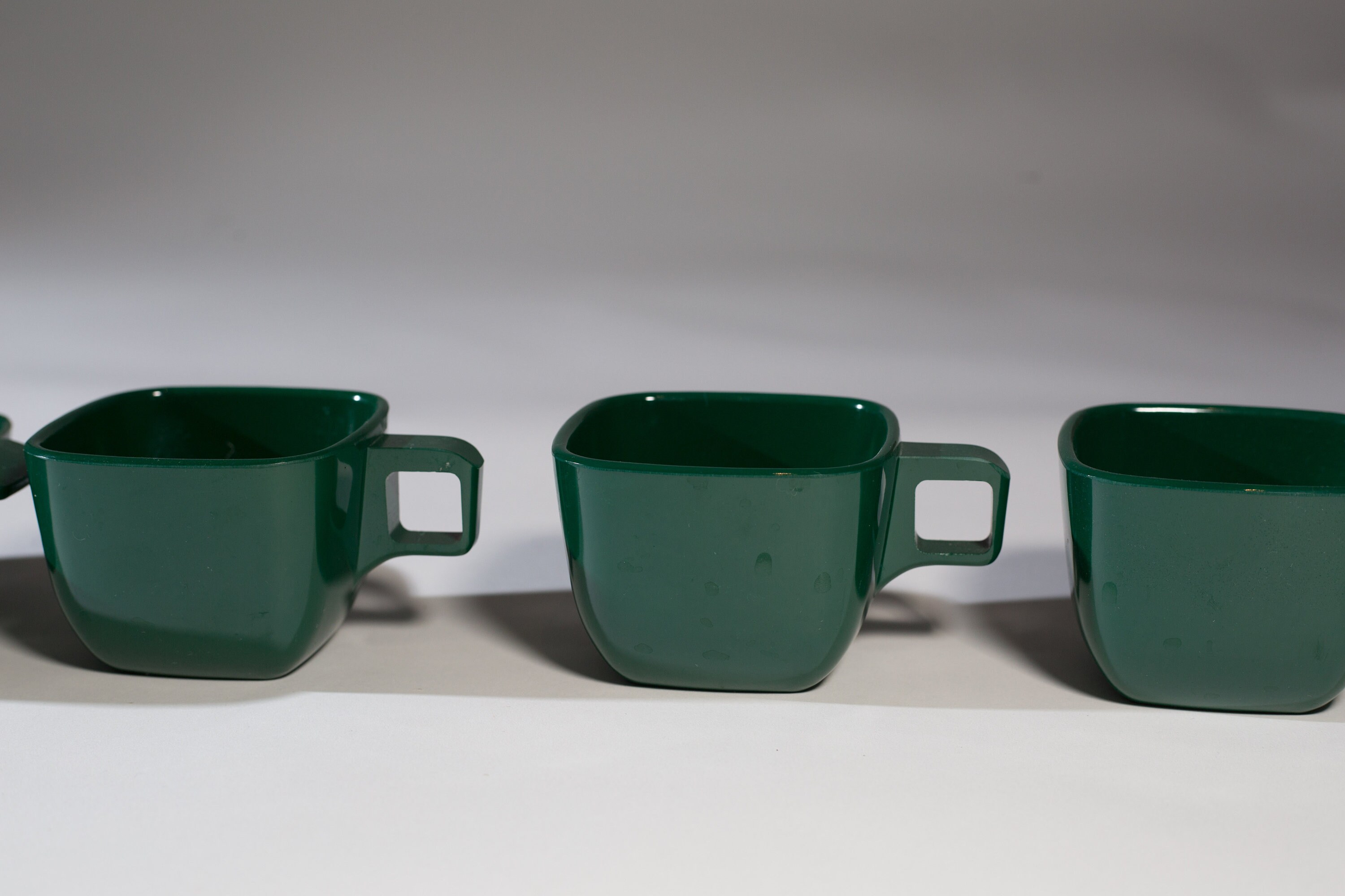 Green Malamine Cups, Saucers Bowls Set of Melmac EverMaid De Luxe