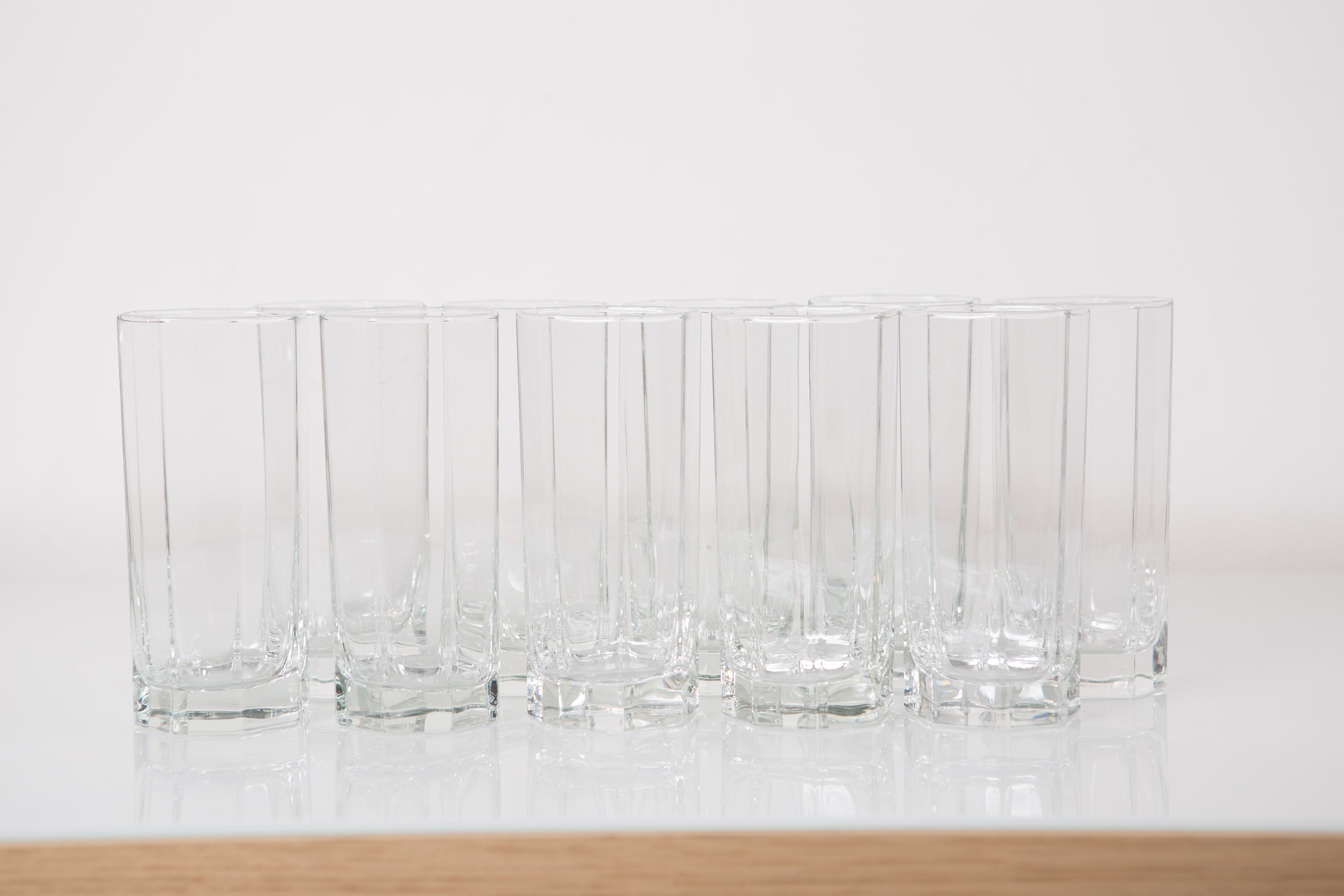 10 Octagon Cocktail Glasses - 10oz Vintage Highball ...