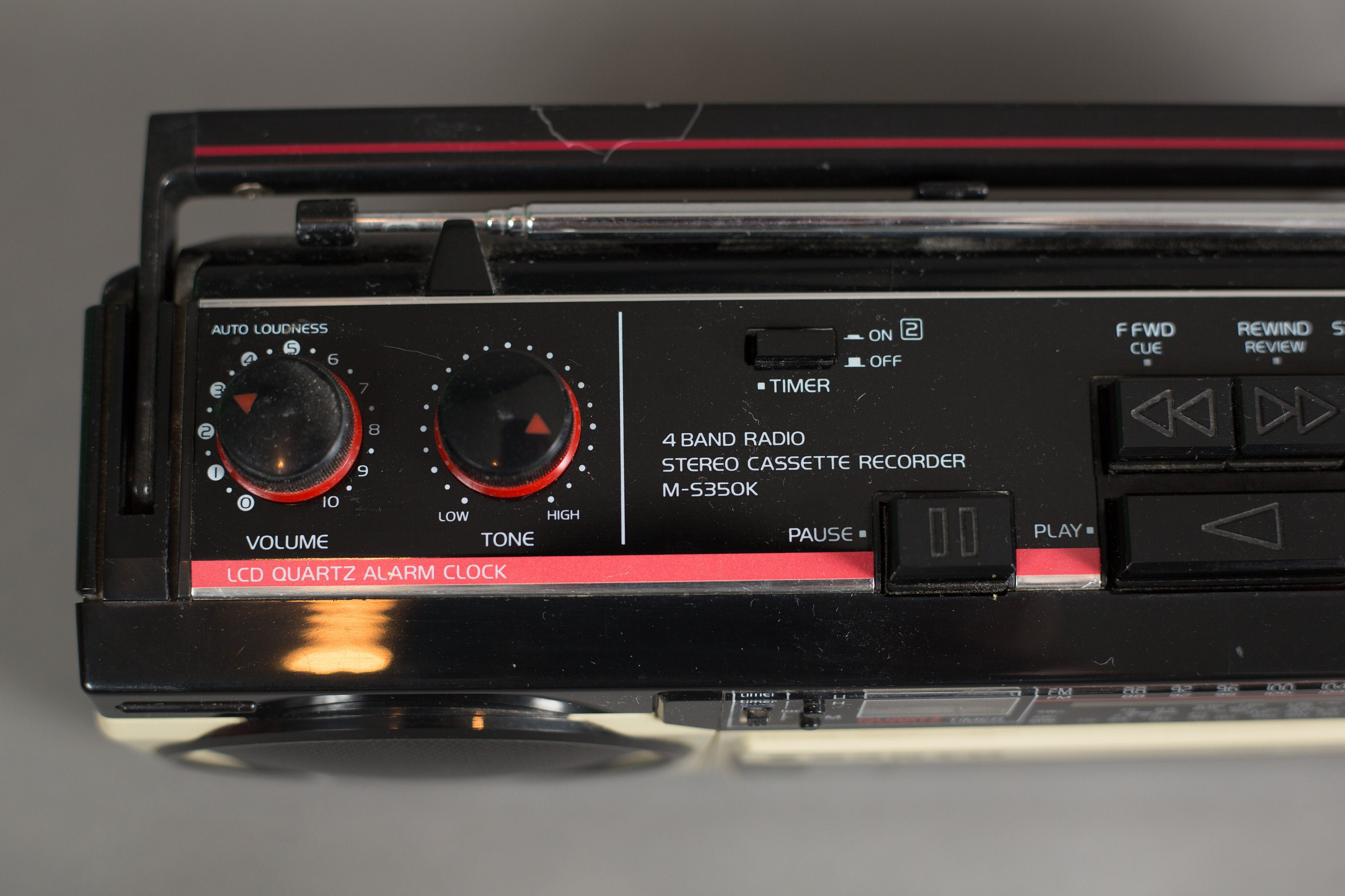 Vintage Sanyo Stereo Radio Cassette Recorder 4 Band AM/FM Stereo with
