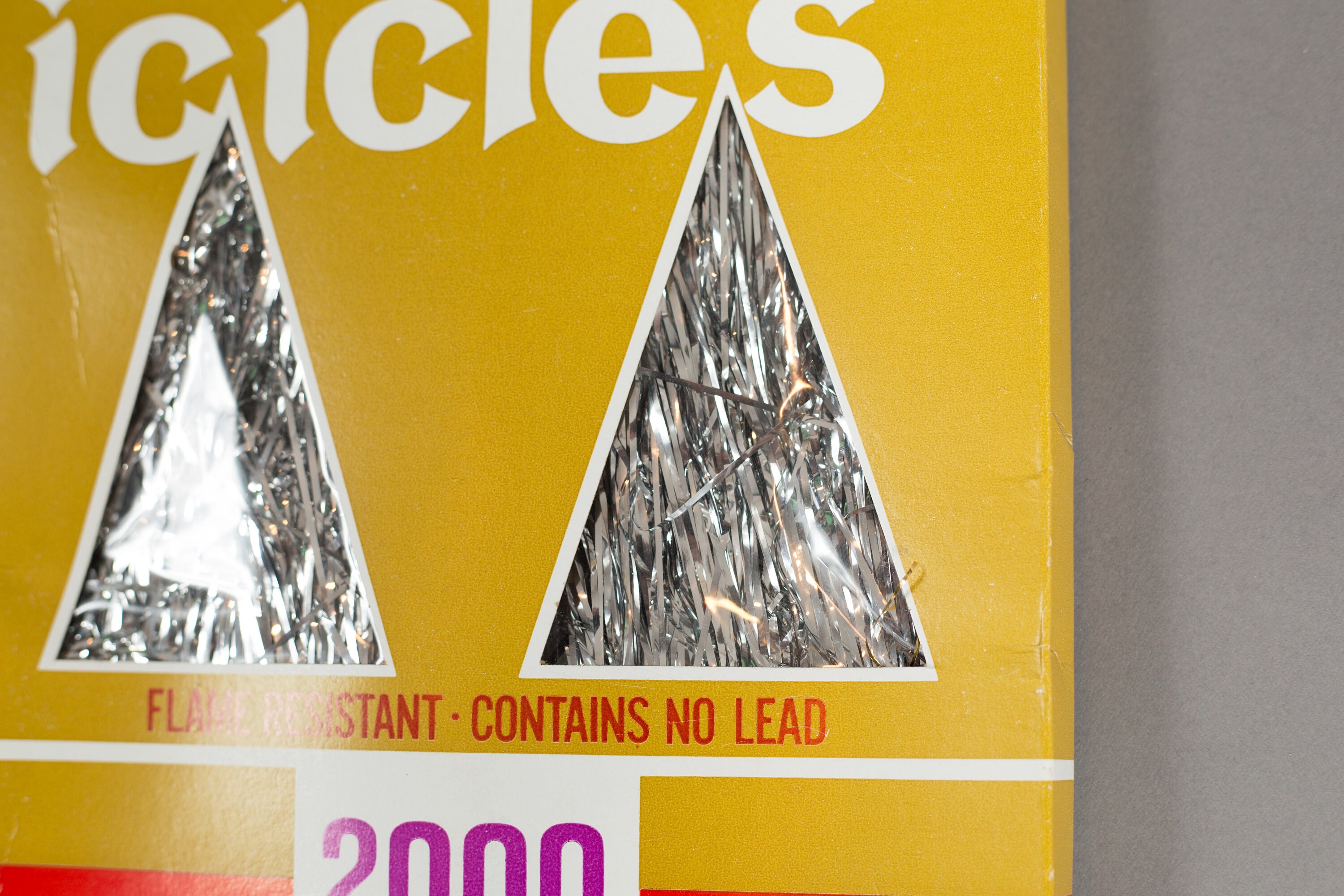 Christmas Icicles Tinsel / 60's/70's Collectible Silver Metallic Tree