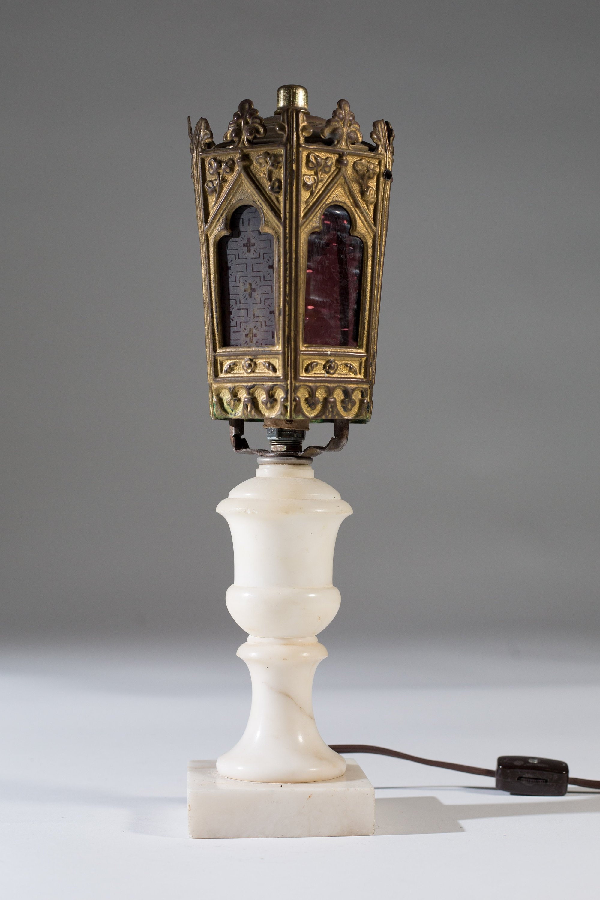 Antique Art Deco Lamp 40's Renaissance Gothic Classical Style Bronze