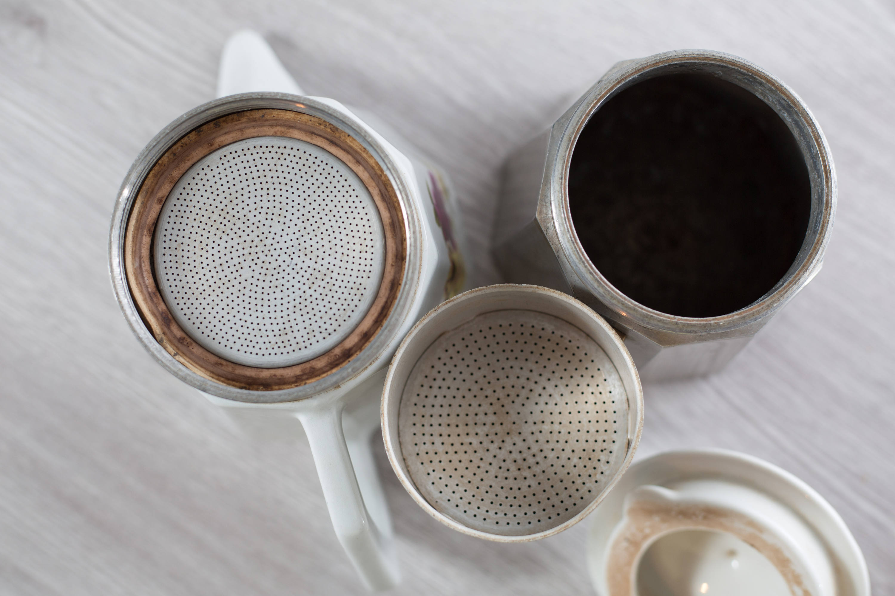 Vintage Ceramic Espresso Maker by Gemelli / Granny Print Stovetop