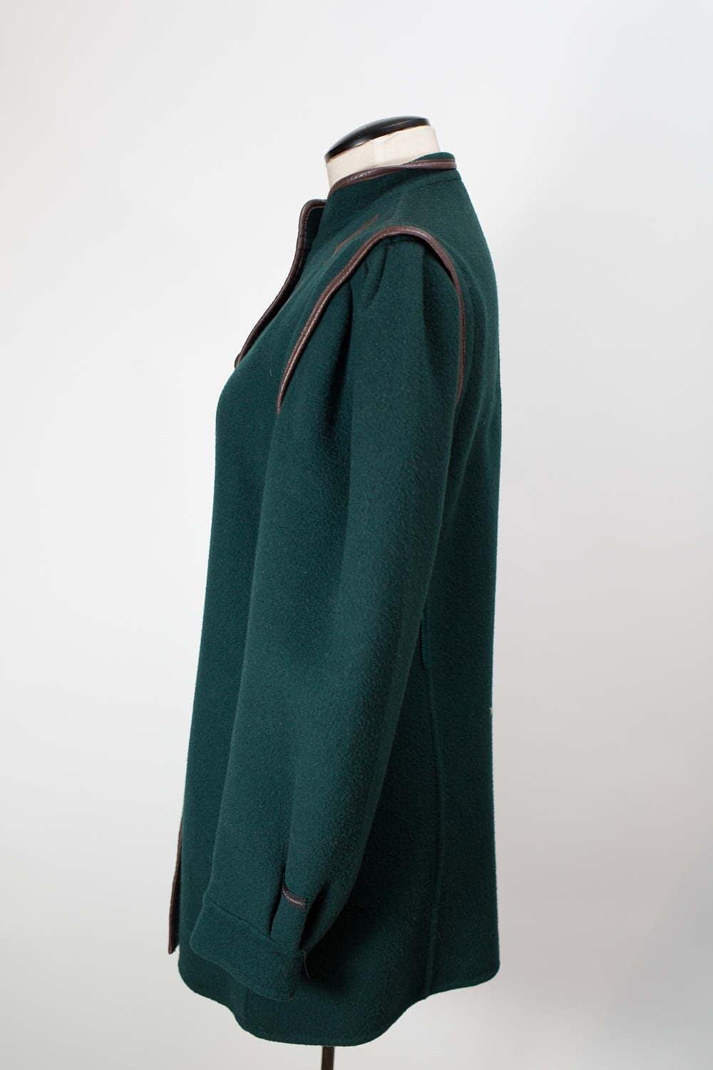 Vintage Green Jacket / Women's Medium Size Emerald Green Coat with ...