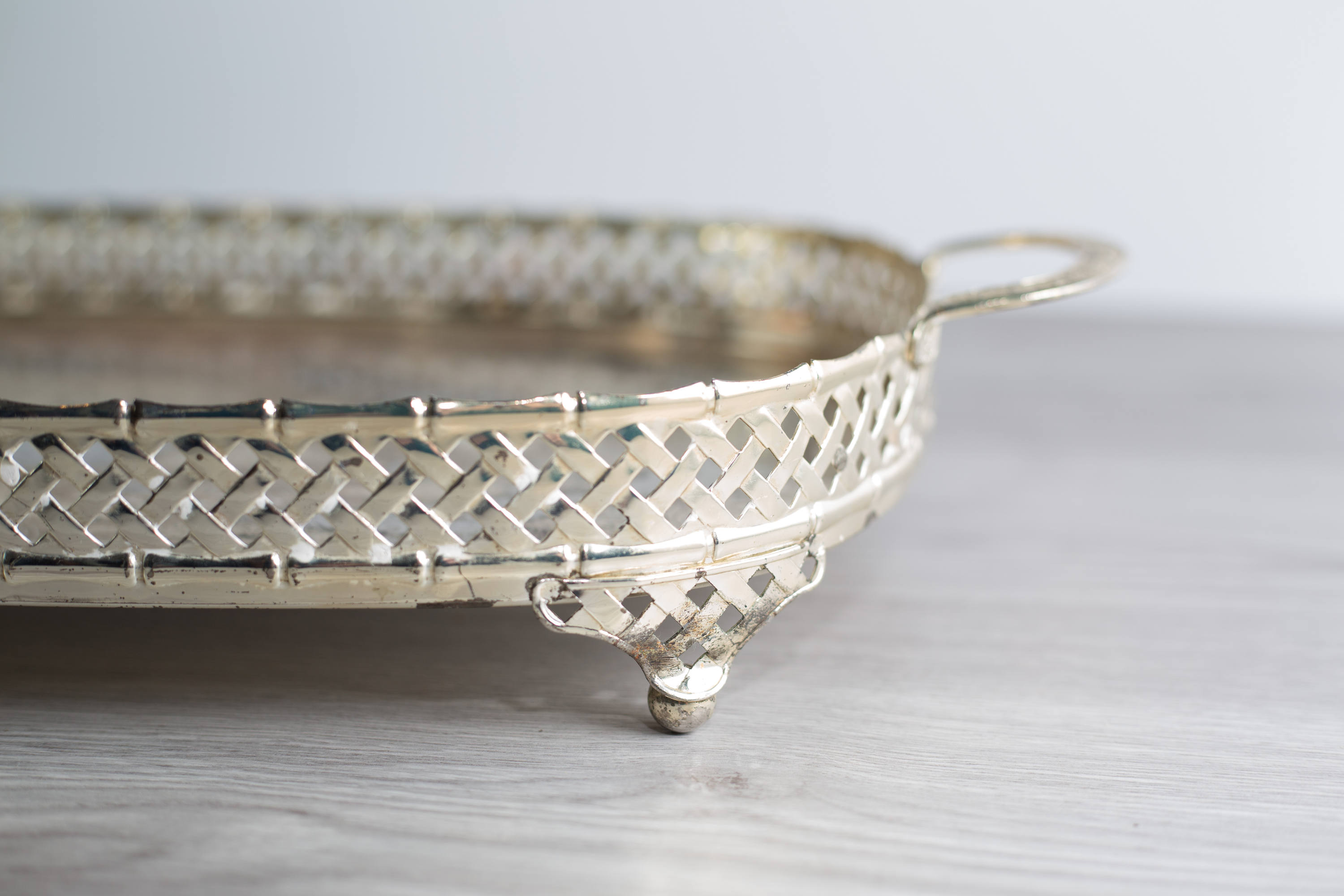 Vintage Silver Plated Tray / Breakfast in Bed Platter