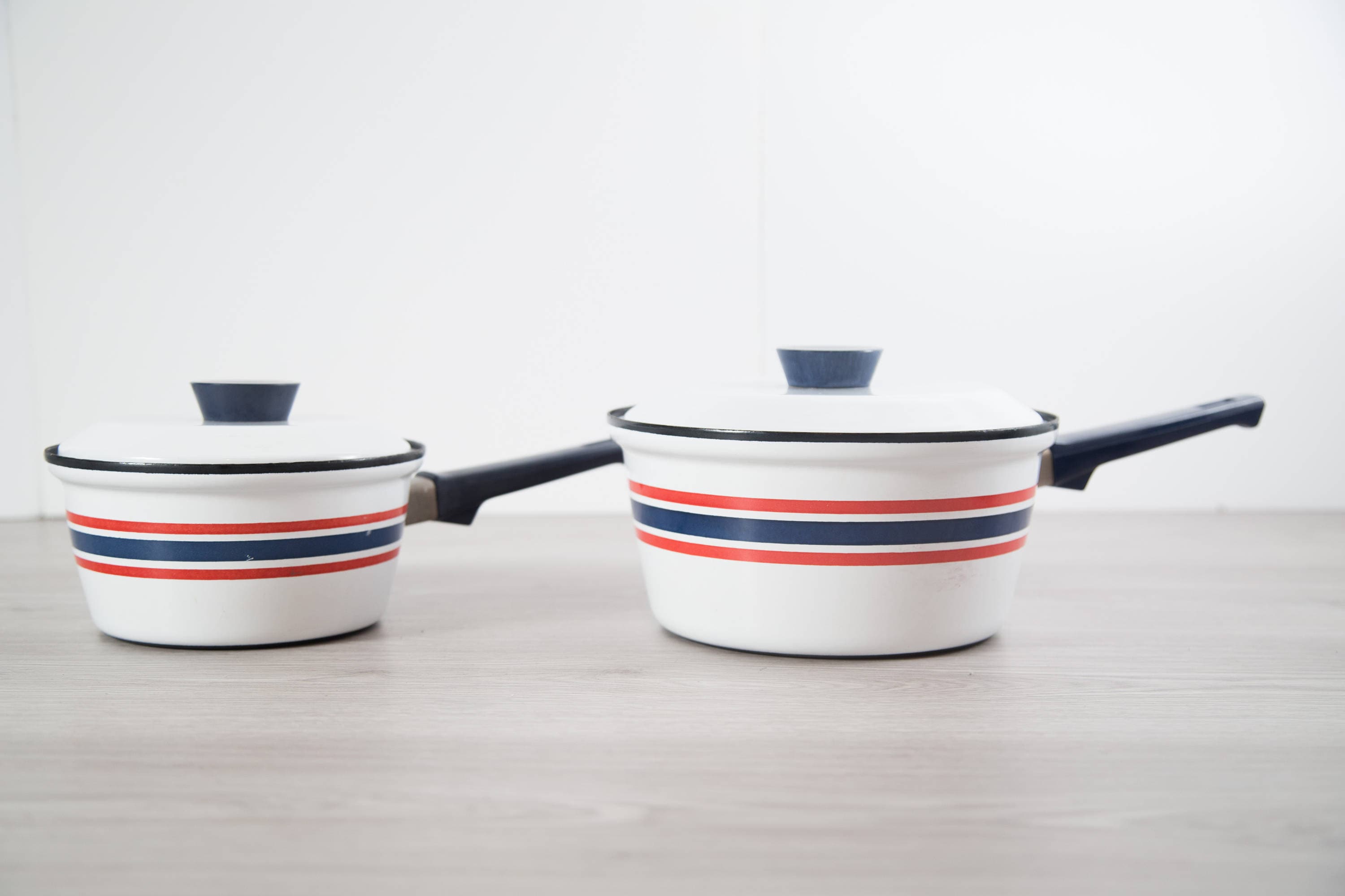 Norway Celebration Club Pots / Norwegian Dansk Danish Modern Red and