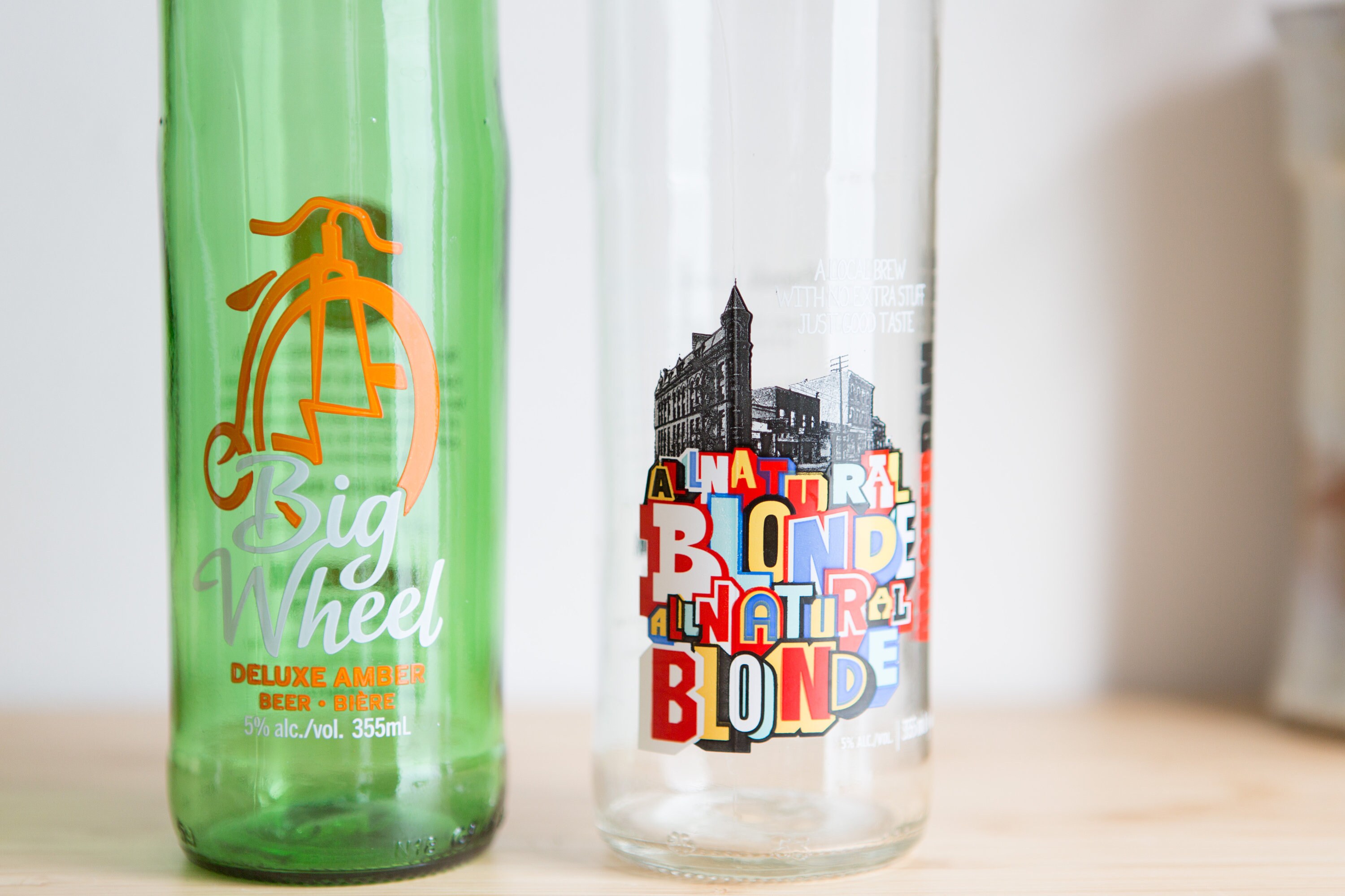 2 Handblown Beer Bottle Glasses Handmade Craft Beer or Cocktail