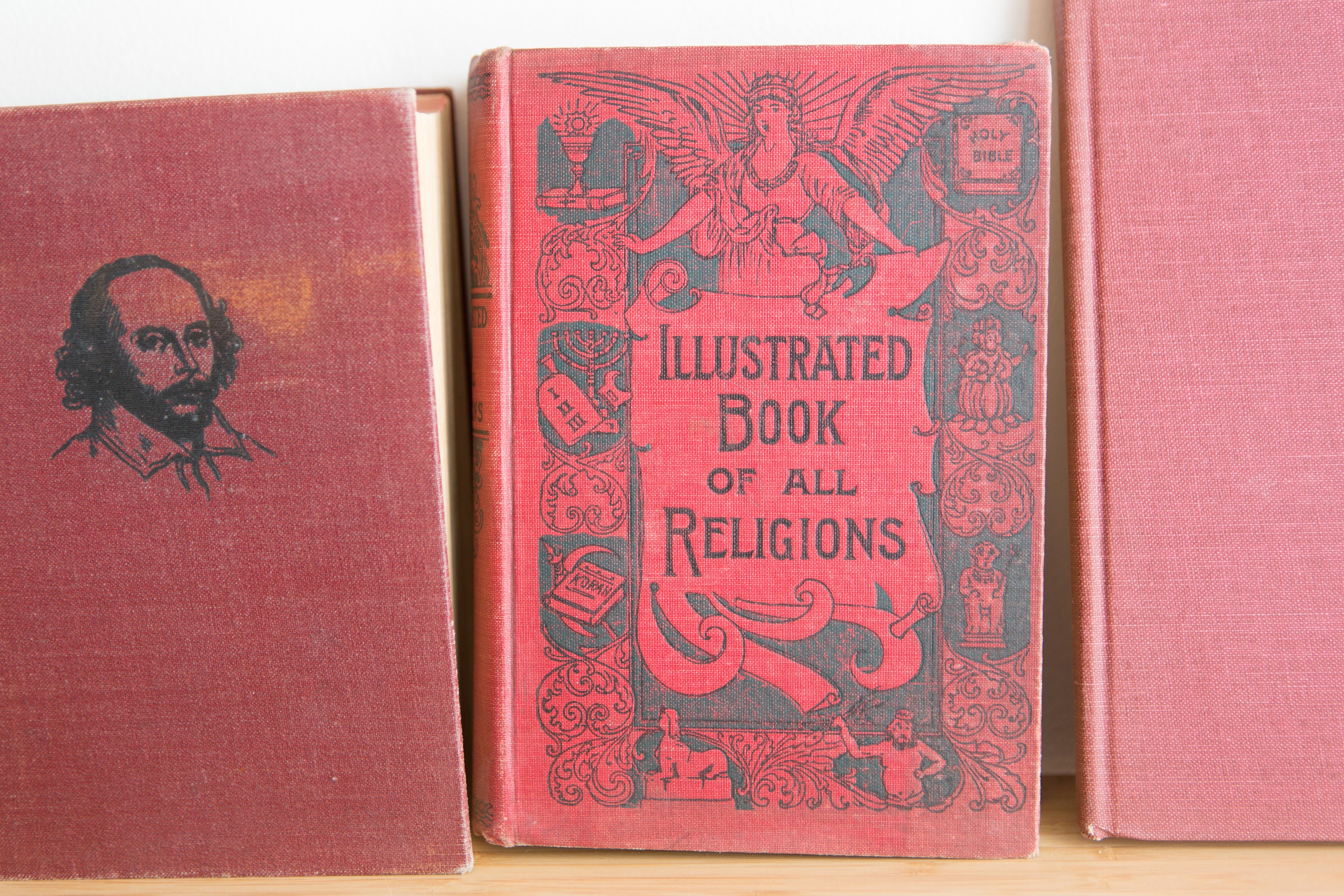 Vintage Red Books Decorative Burgundy Coloured Book Covers For Home