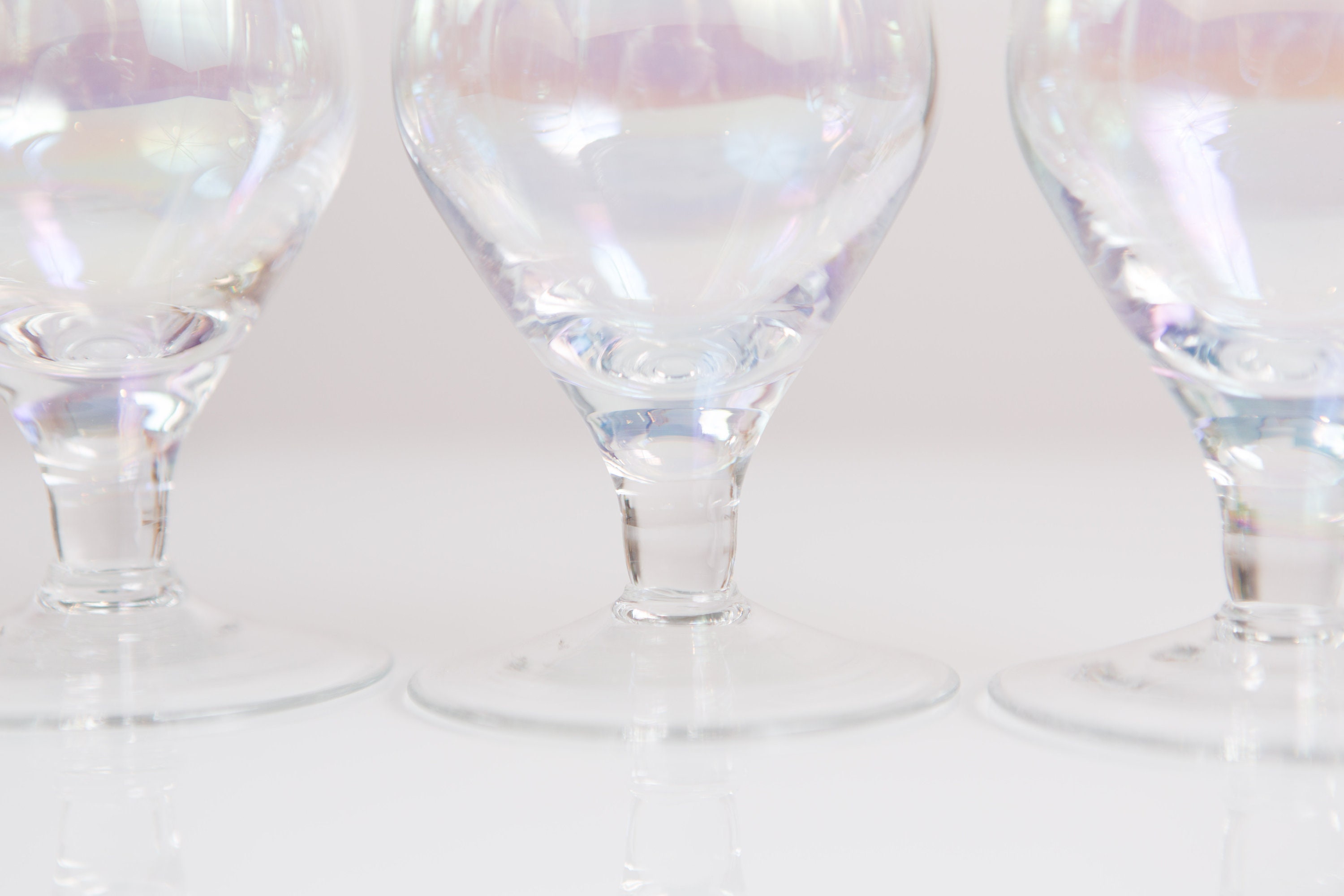 6 Vintage Lustre Apéritif Glasses Small Iridescent Stemmed Glasses