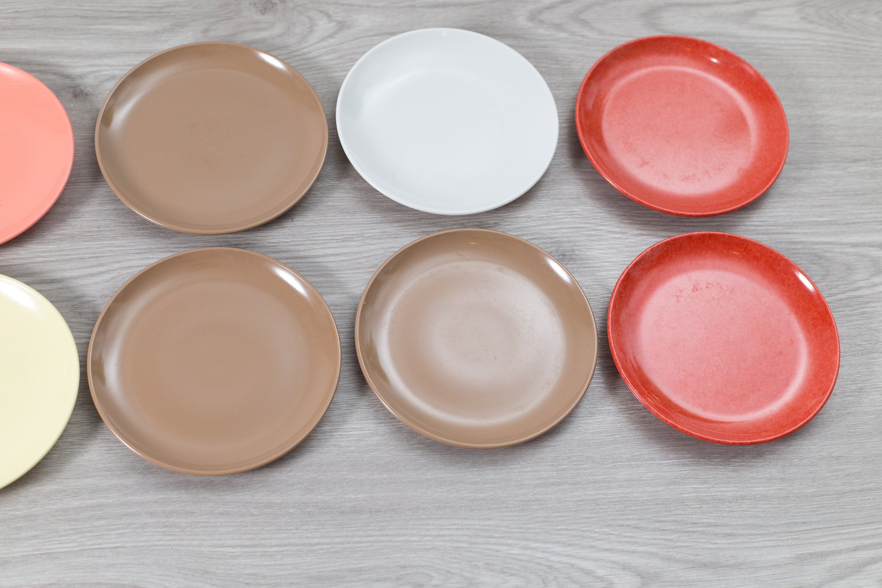 8 Vintage Melamine Bowls Plastic Salad Side Plates Melmac and Peacock by Maplex Toronto