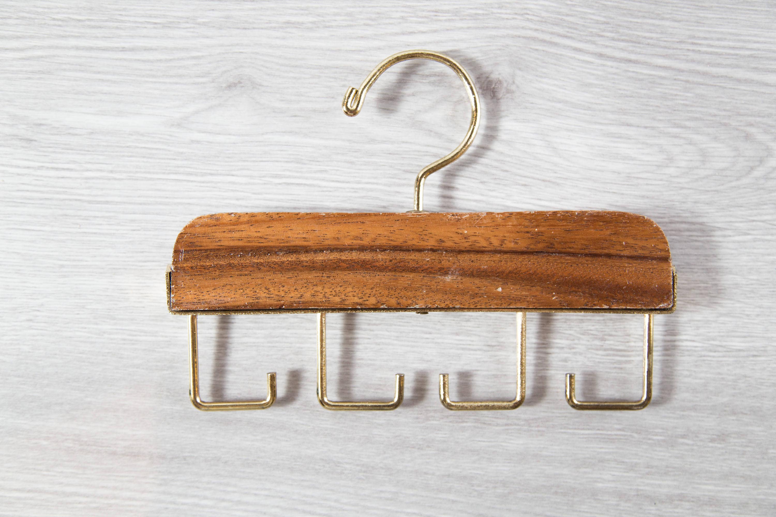 Vintage Tie Rack / Necktie Display Hooks / Mens Retro Belt Hanger