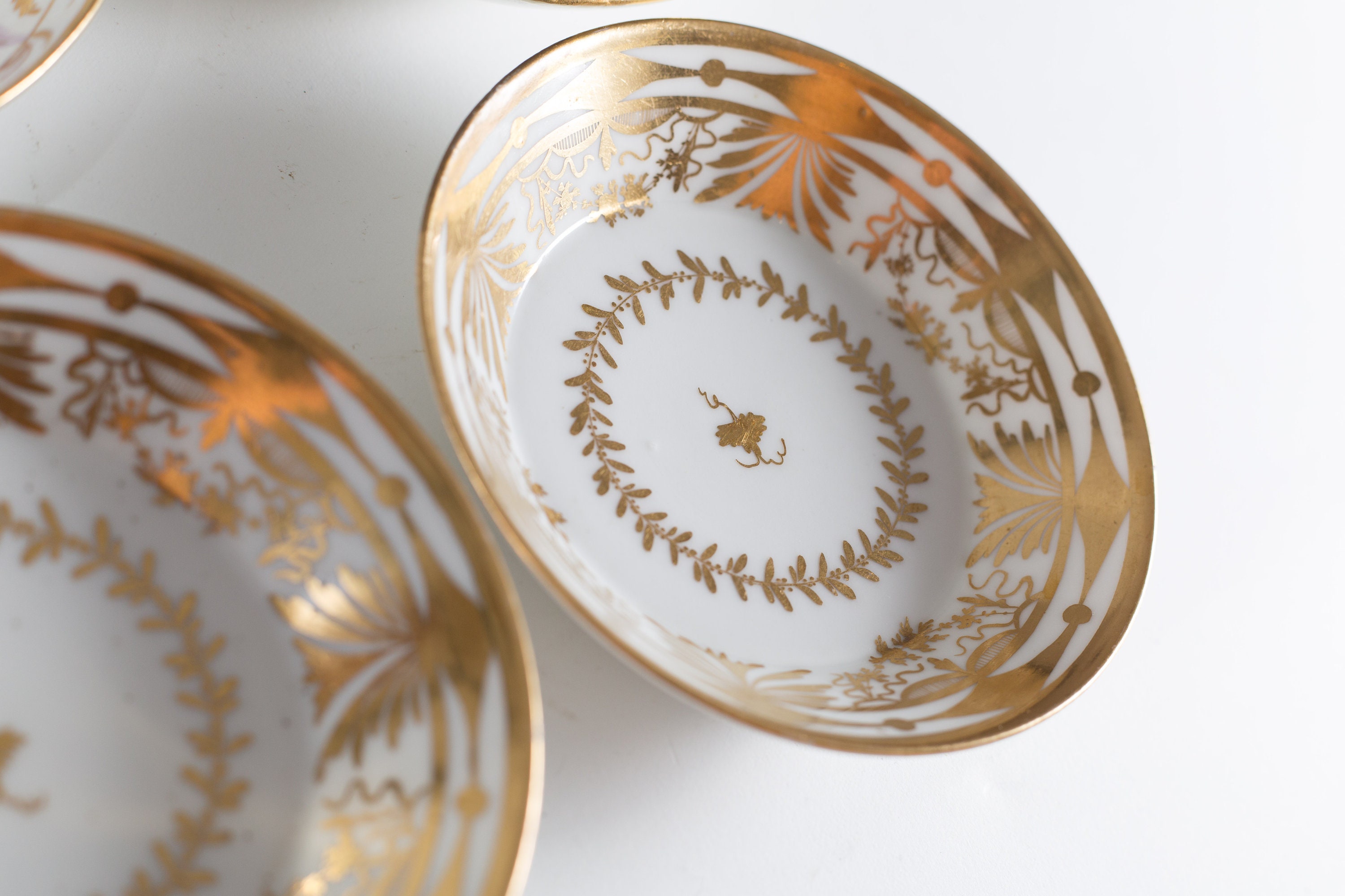 Vintage Gold Bowls Set of 8 Decorated 22k Gold Small Ceramic Serving