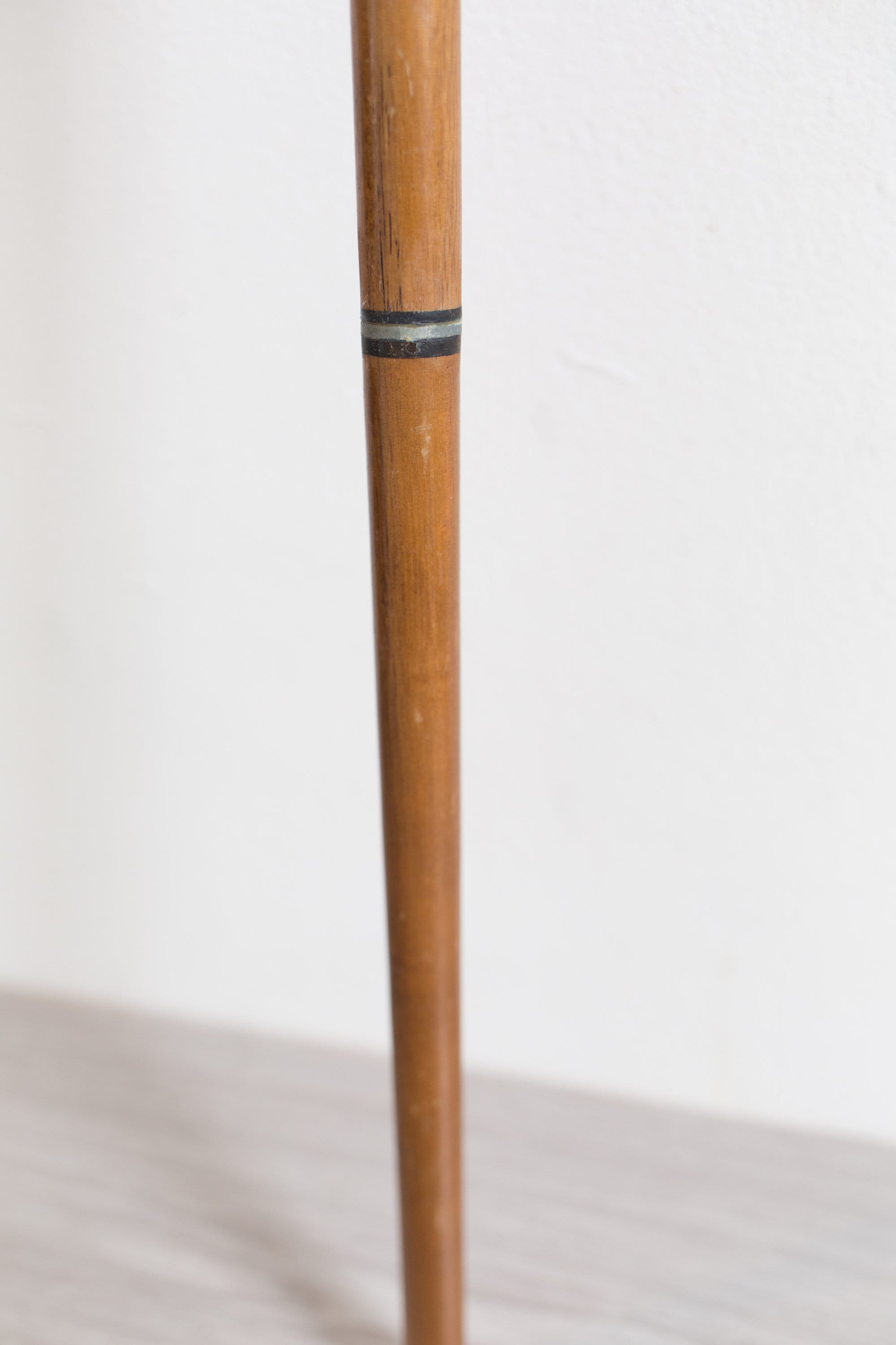 Vintage Wooden Cane Natural Wood Walking Stick with Brass Handle and